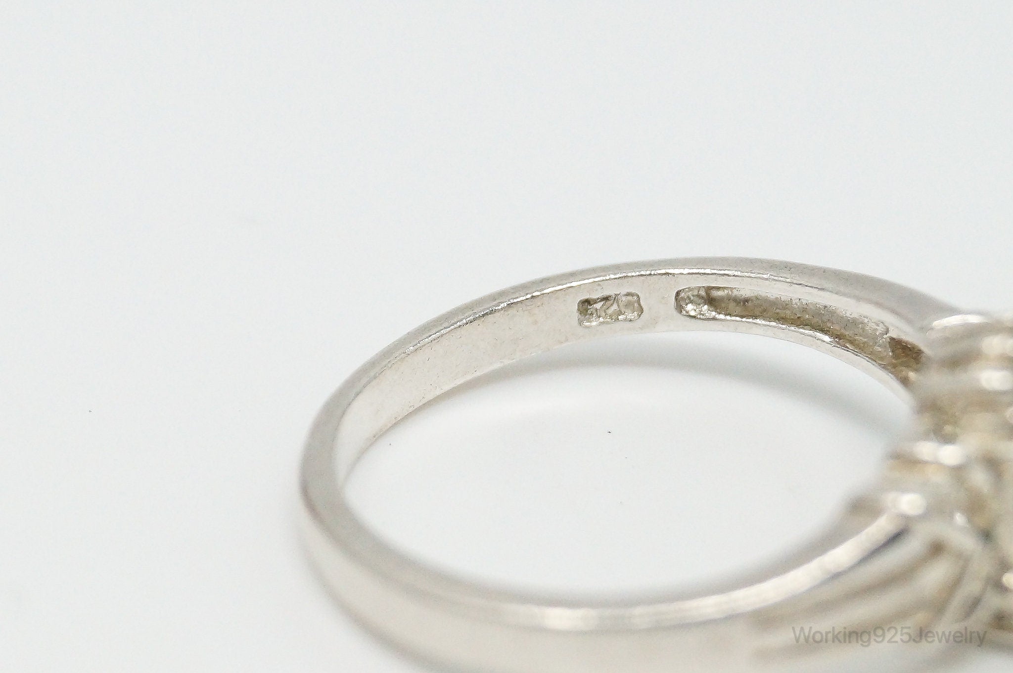 Vintage Green Blue Gemstone Sterling Silver Ring - Size 8