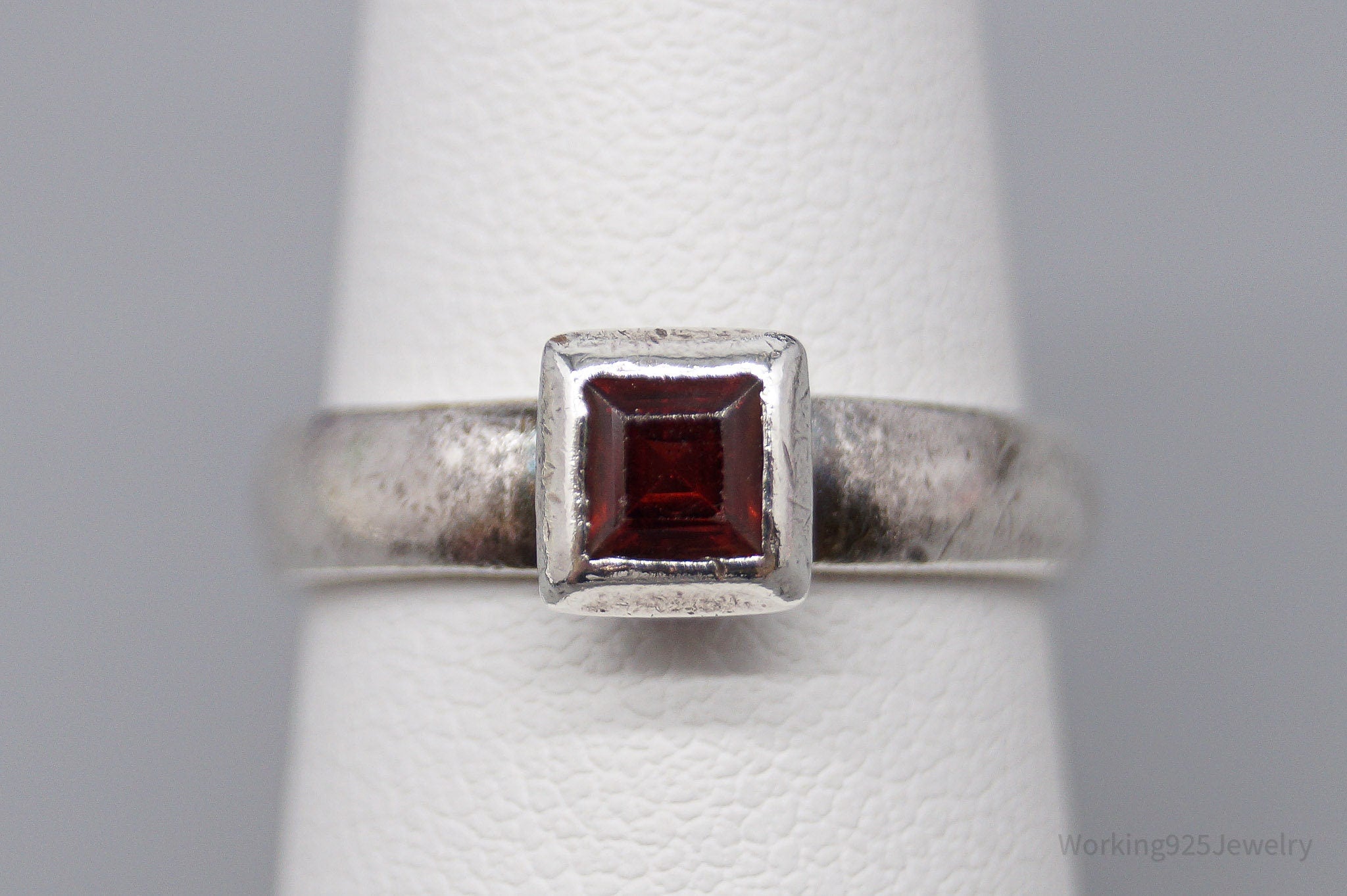 Vintage Designer Boma Garnet Sterling Silver Ring - Size 7