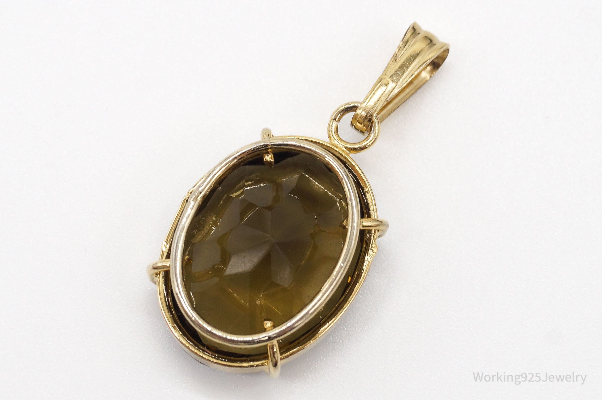 Vintage WRC 12K Gold Filled Smoky Quartz Pendant