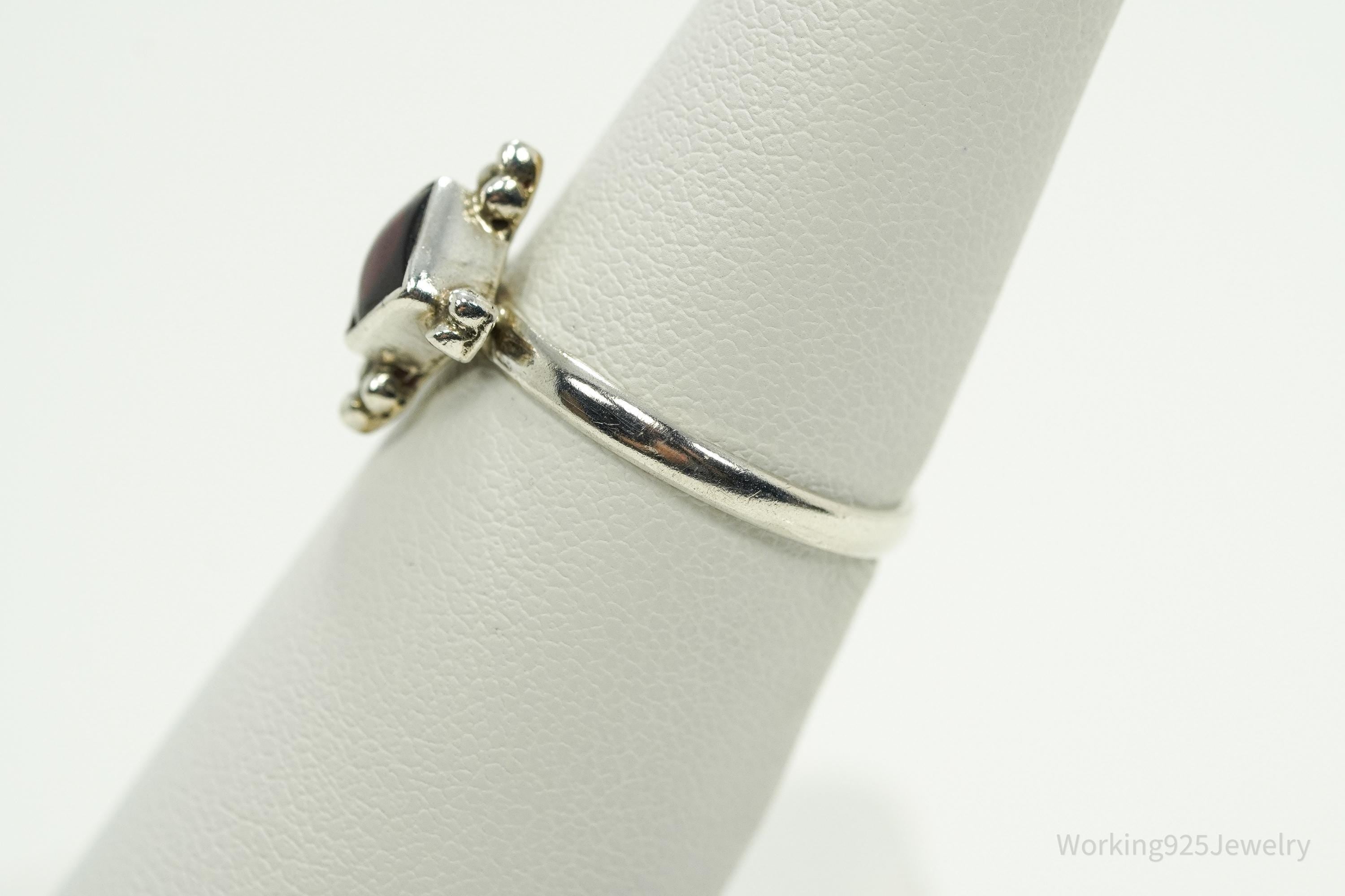 Vintage Rhodolite Garnet Sterling Silver Ring - Size 6.5