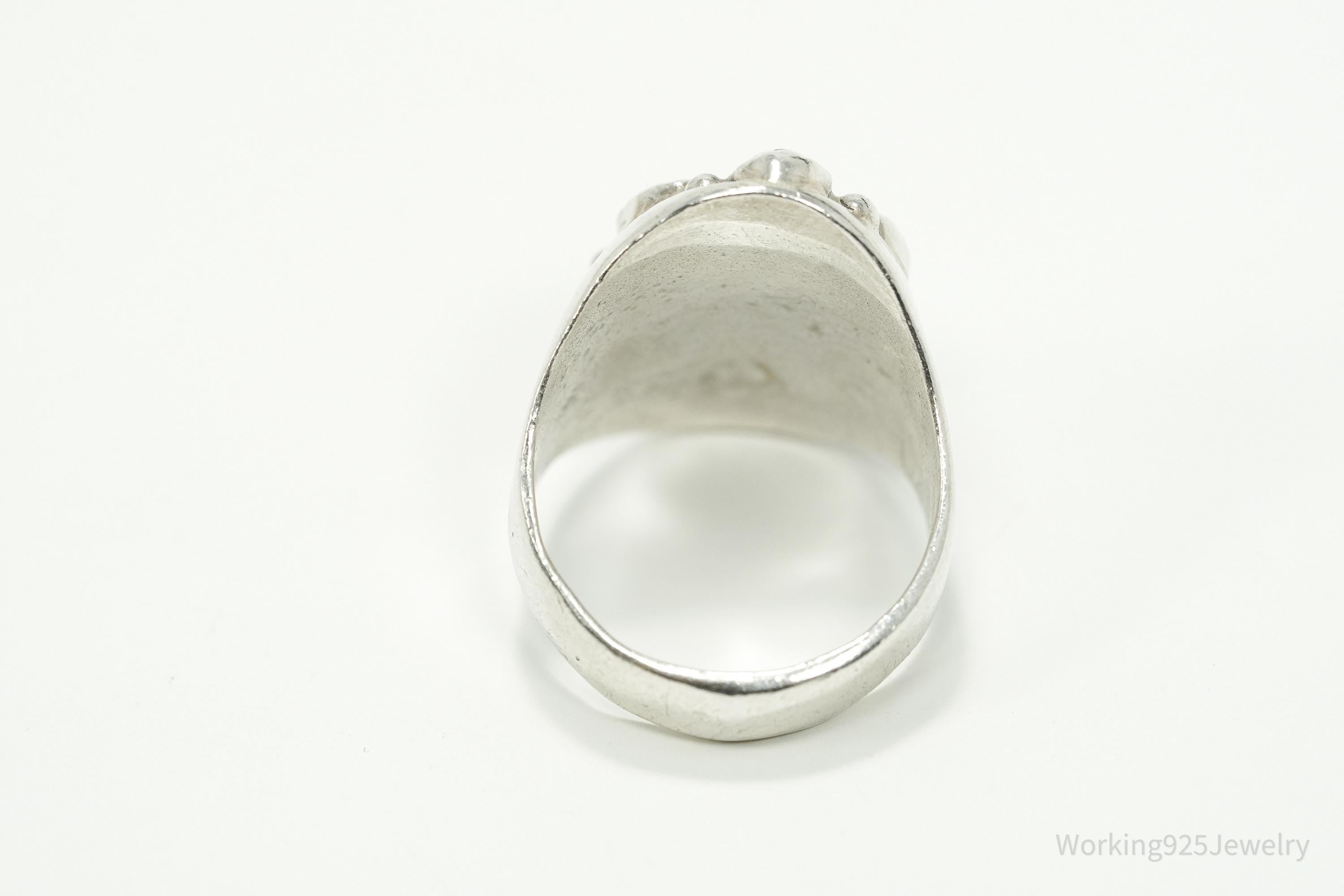 Vintage Rhodolite Garnet Sterling Silver Ring - Size 10.75