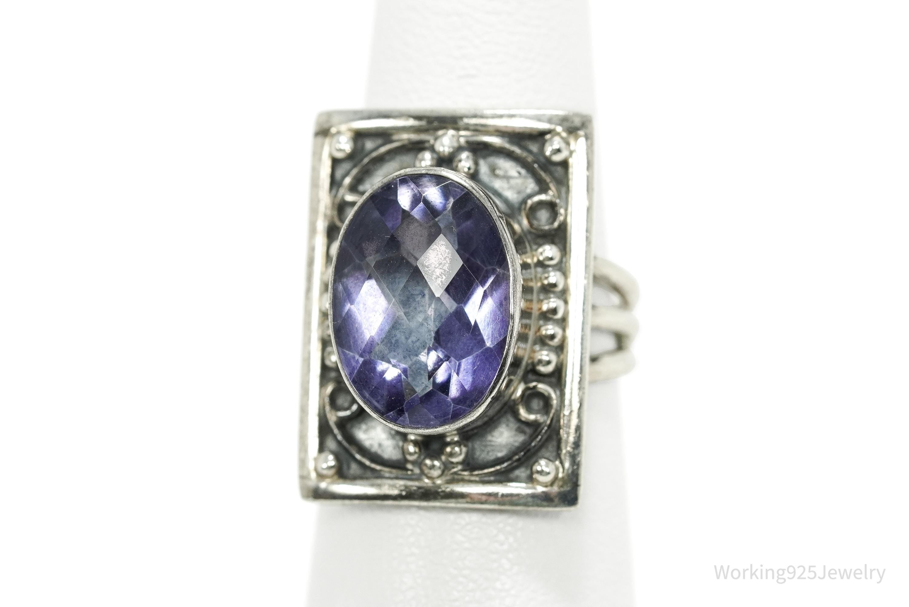 Vintage Nicky Butler Amethyst Sterling Silver Ring - Size 5.25