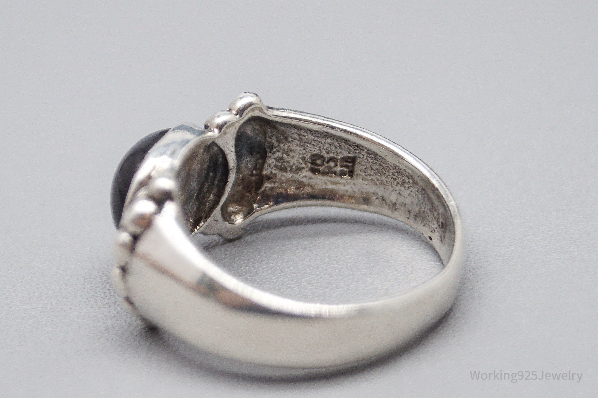 Vintage Rhodolite Garnet Sterling Silver Ring - Size 6.25