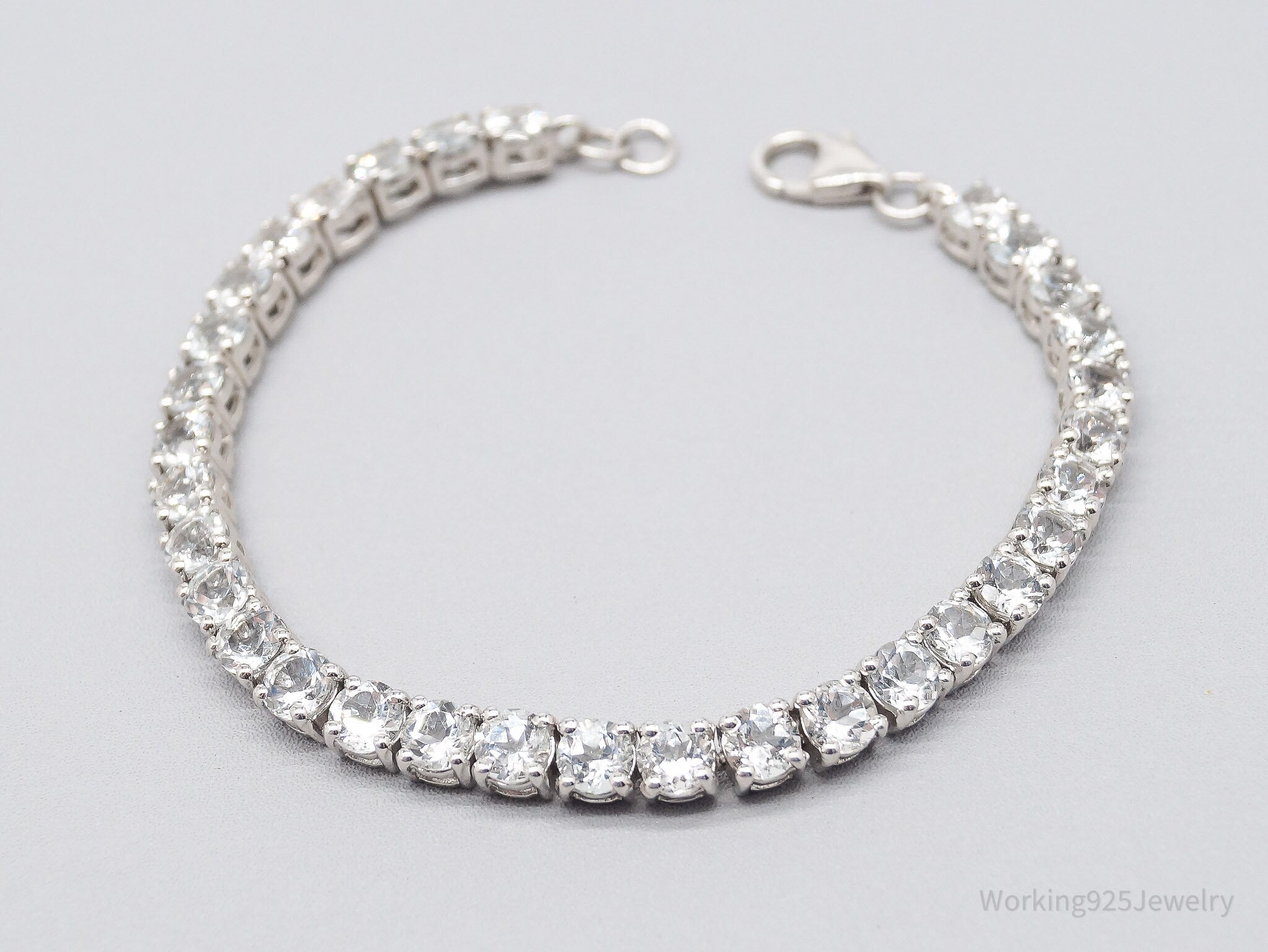 JTV TGGC Large White Topaz Sterling Silver Bracelet - 7.75"