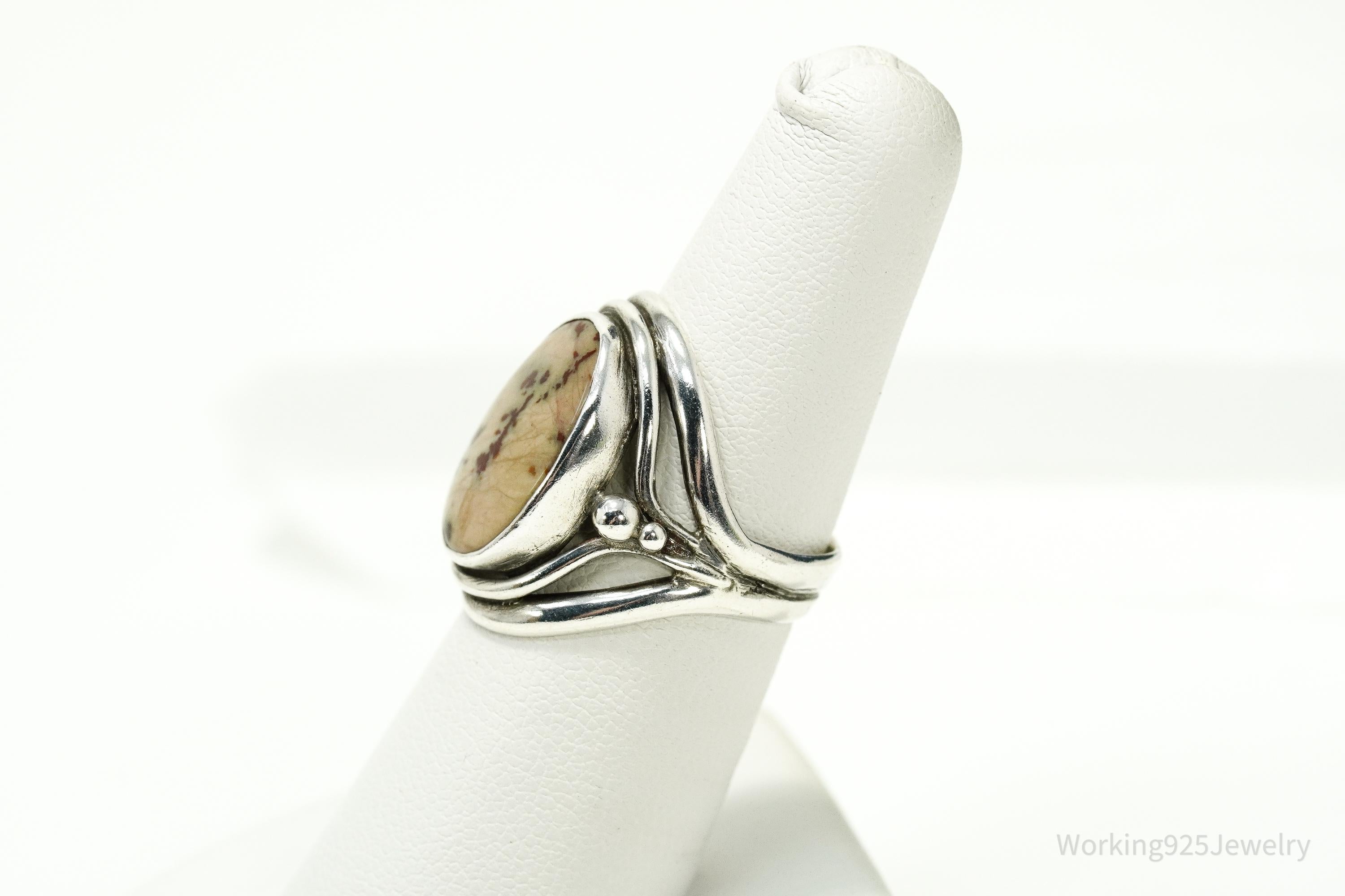 Vintage Jasper Sterling Silver Ring - Size 7