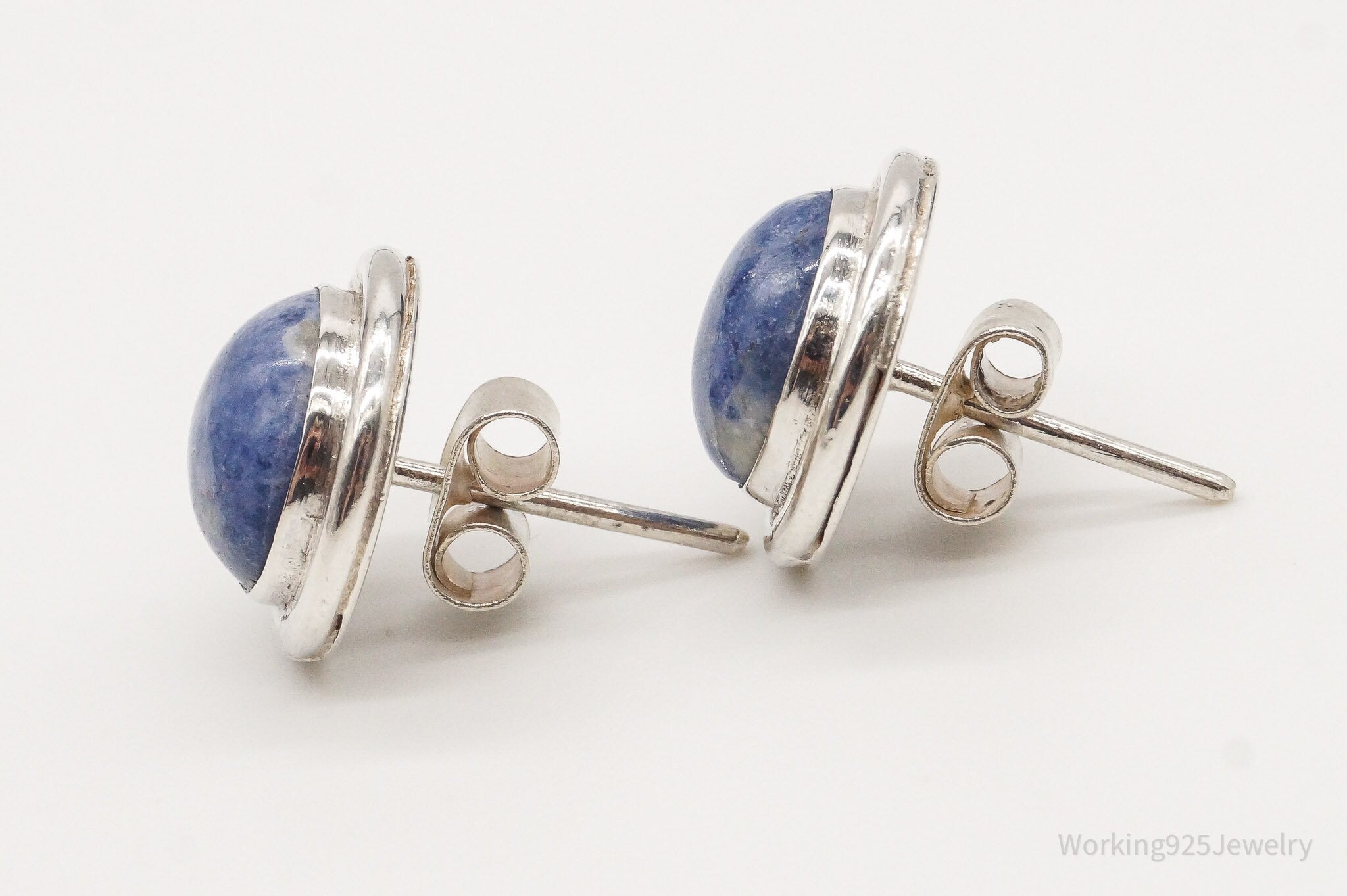 Vintage Sodalite 950 Silver Earrings