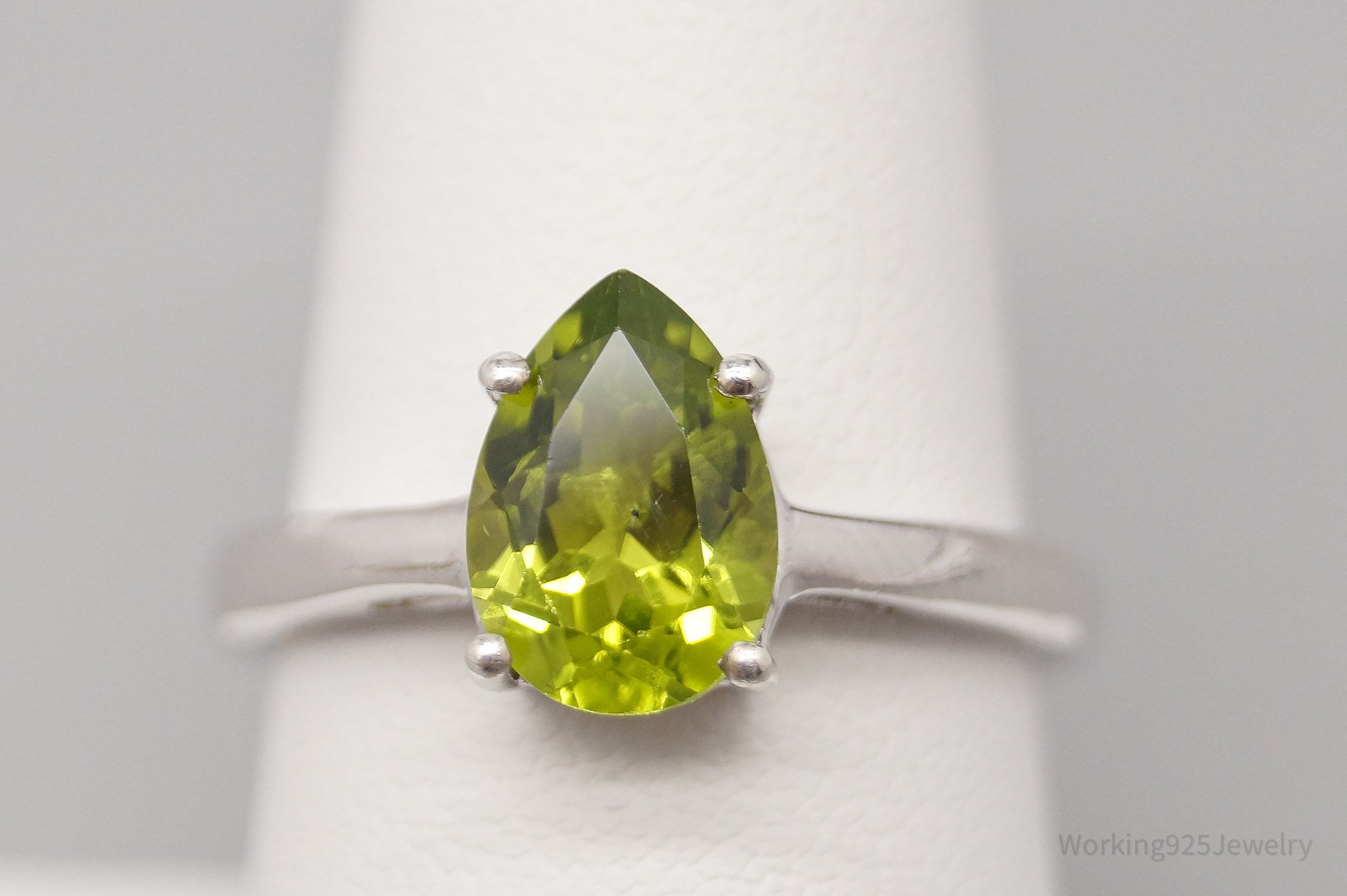 JTV TGGC Peridot Sterling Silver Ring - Size 7.75