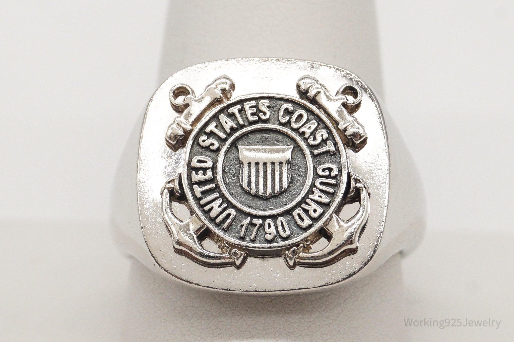 Vintage United States Coast Guard Sterling Silver Ring Size 11