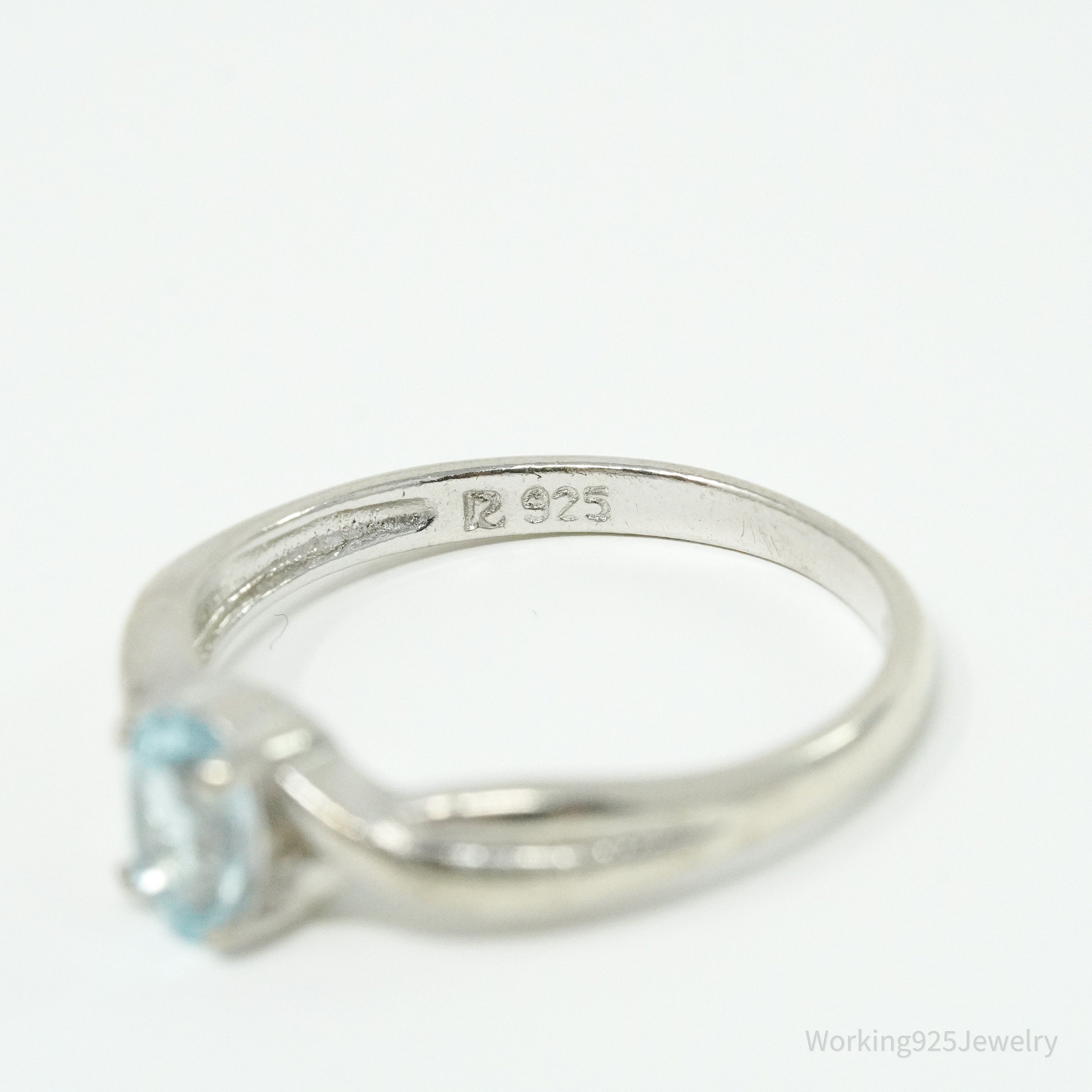Vintage Ross Simons Blue Topaz Sterling Silver Ring - Size 7