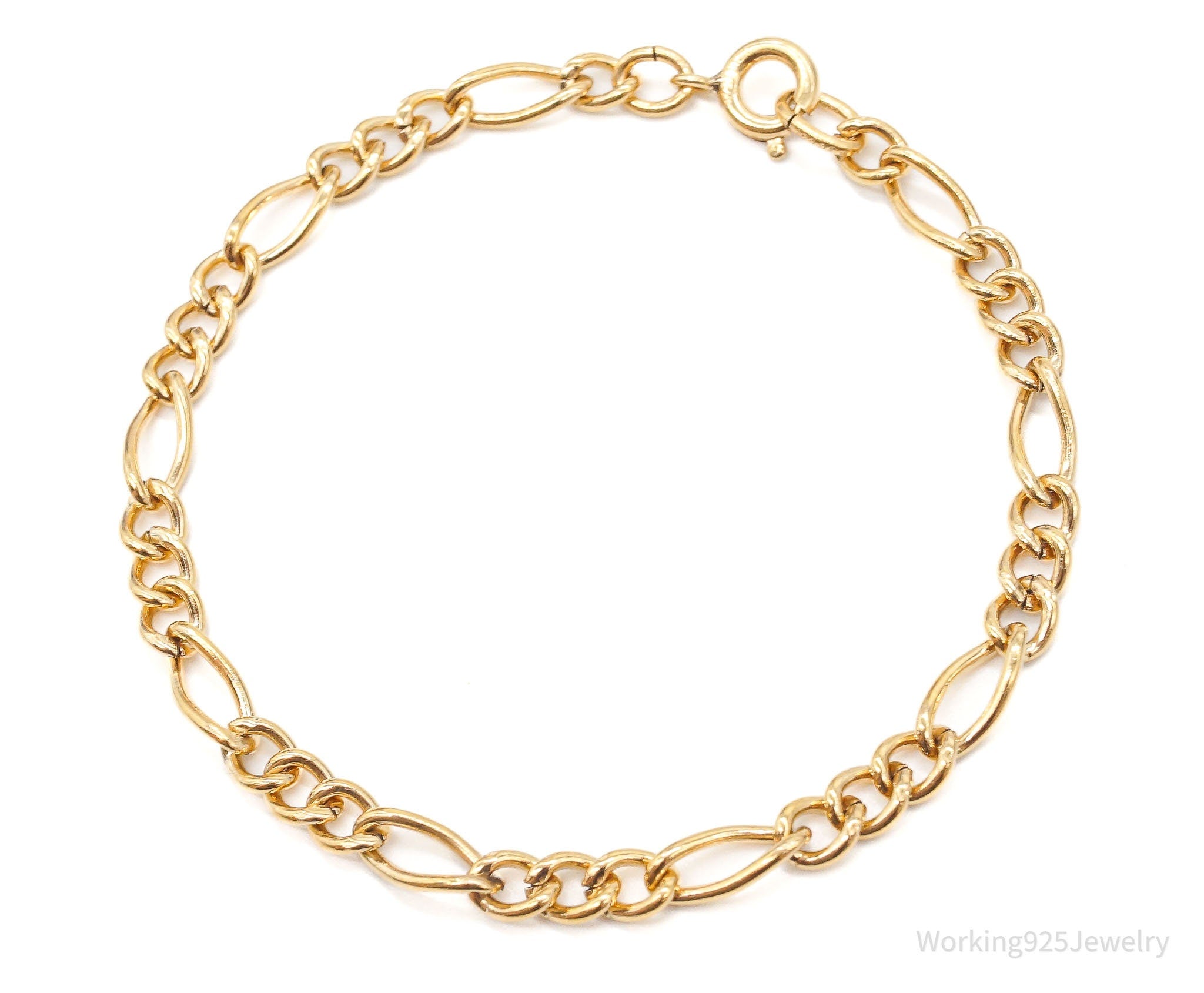 Vintage 1/20 12K Gold Filled Figaro Chain Bracelet