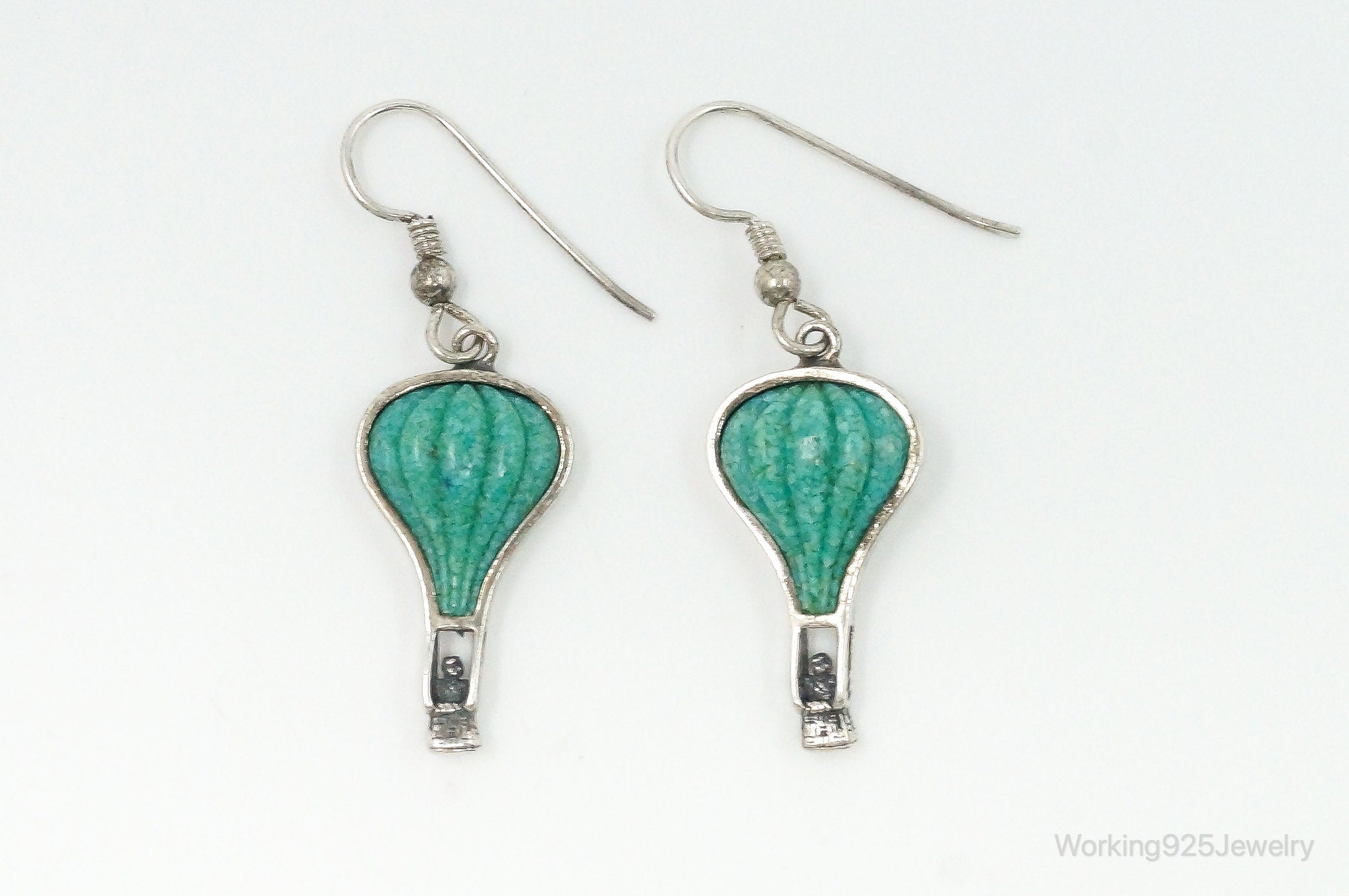 Western Carolyn Pollack Relios Hot Air Balloon Turquoise SterlingSilver Earrings