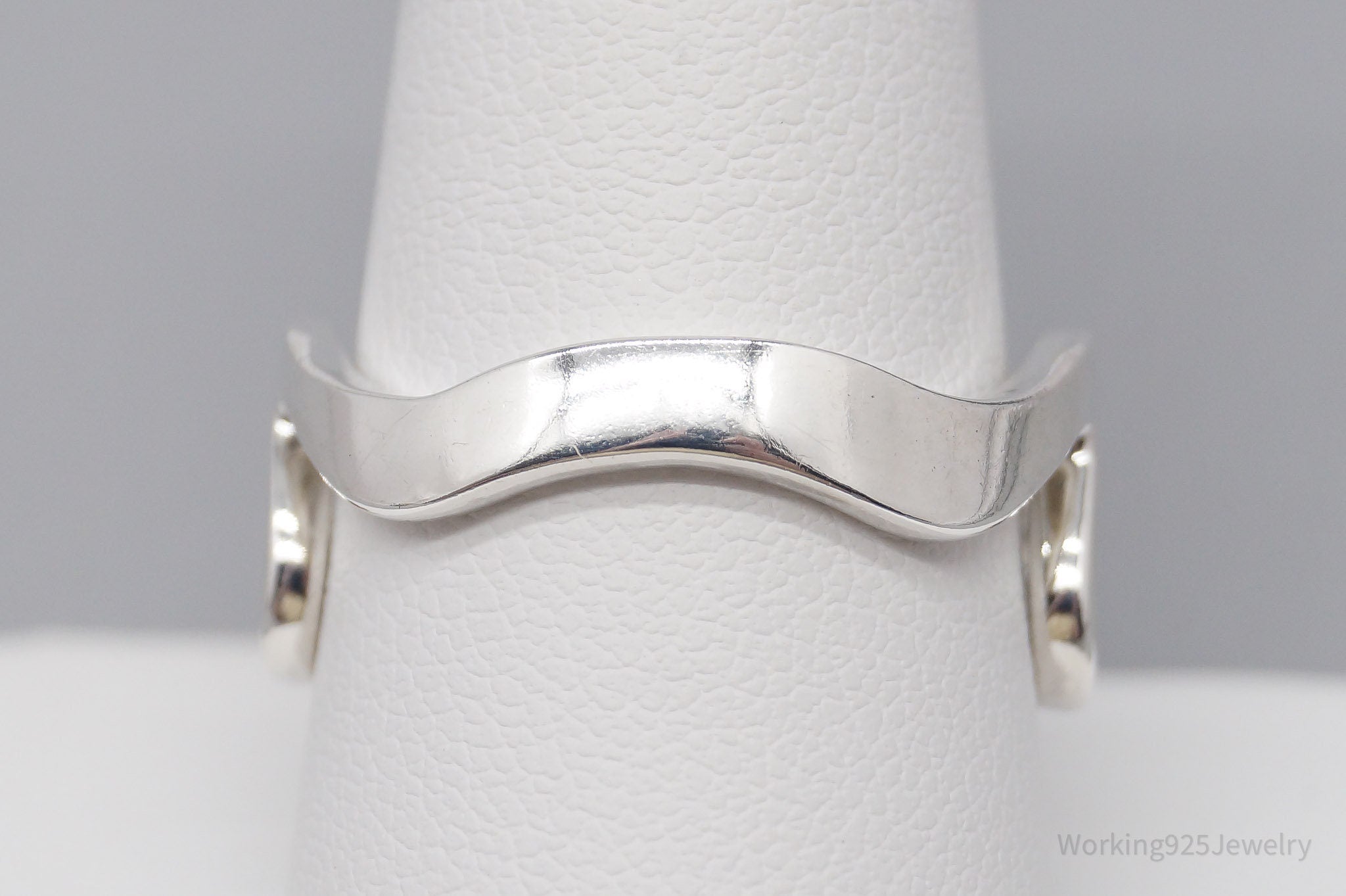 Vintage Ross Simons Modernist Style Sterling Silver Band Ring - Size 9.5