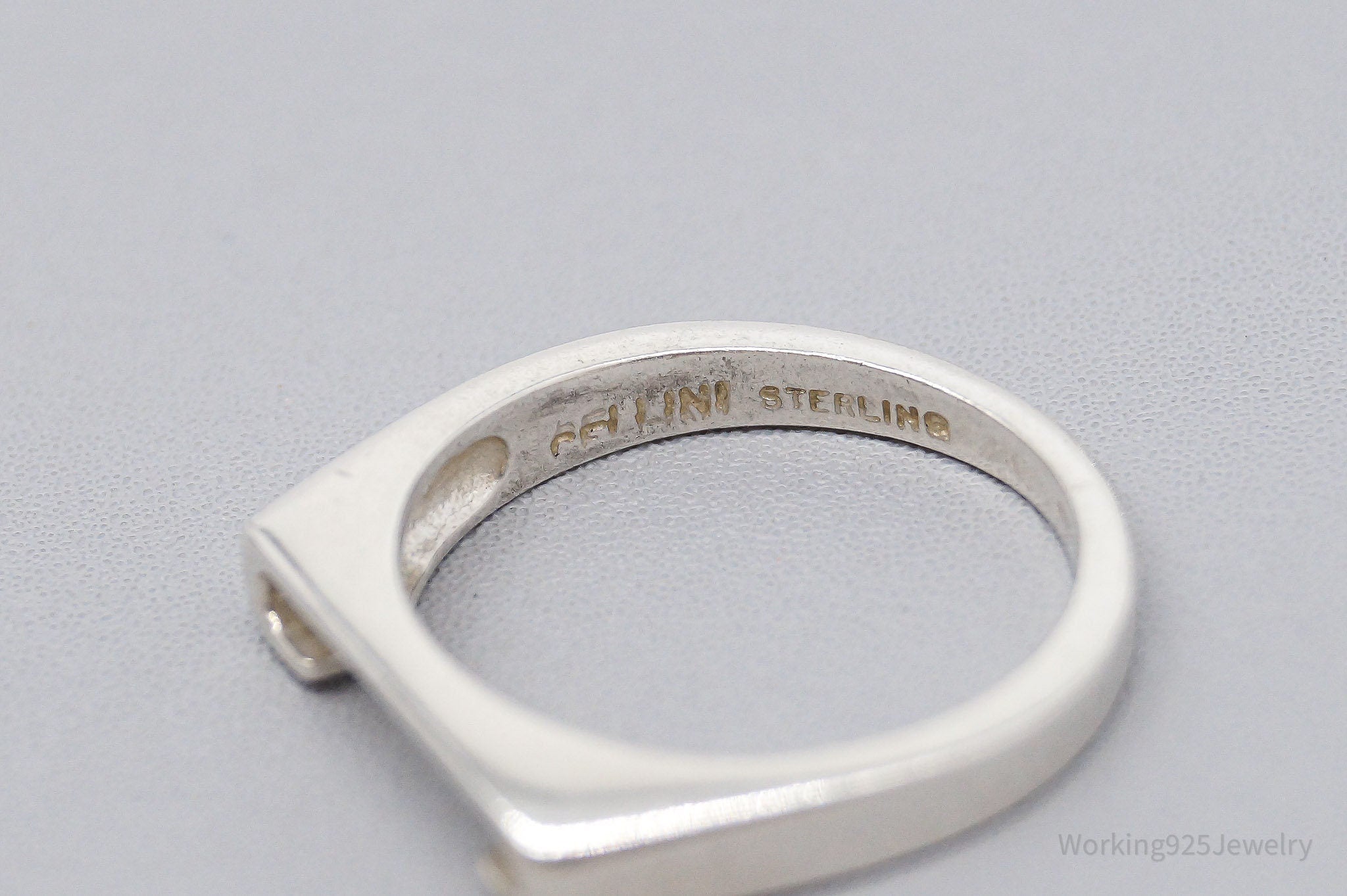 Vintage Designer Cellini "C" Initial Sterling Silver Ring - Size 6