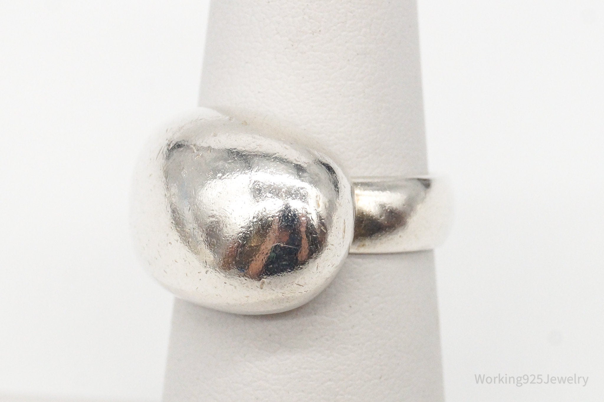 Vintage Modernist Sleek Sterling Silver Wrap Ring - Size 5.5 Adjustable