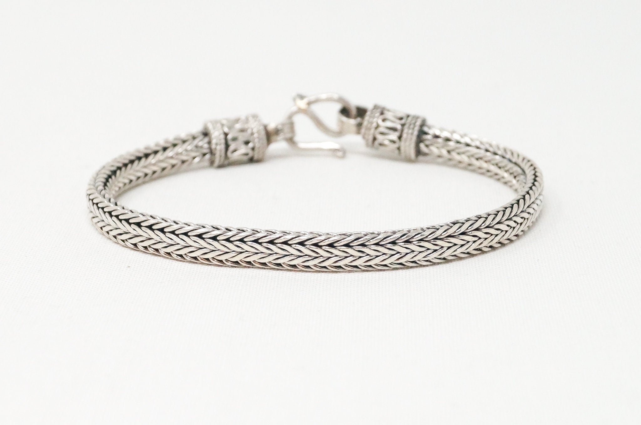 Vintage Snake Chain Balinese Sterling Silver Bracelet