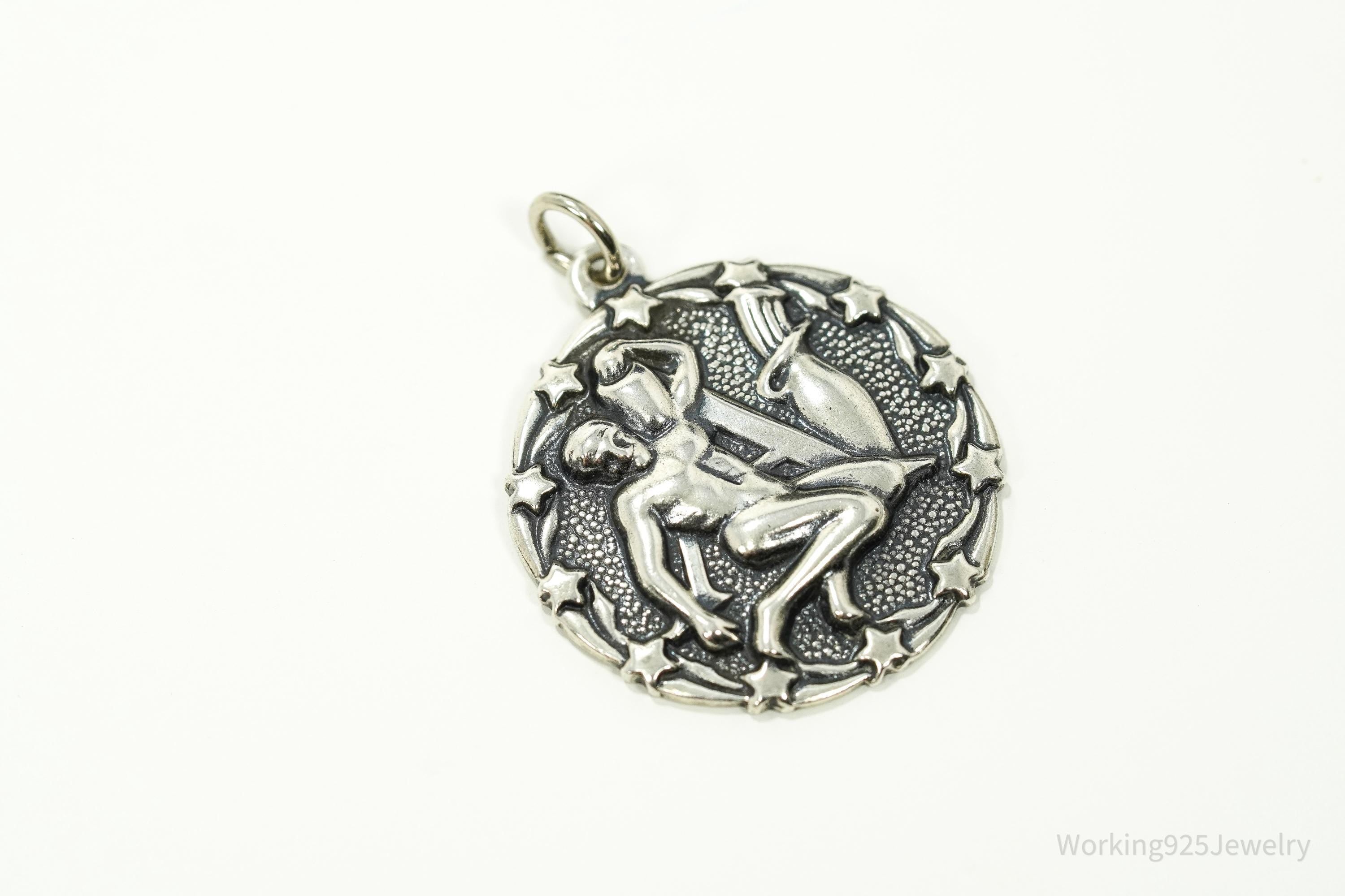 Vintage Bell Trading Aquarius Sign Sterling Silver Pendant