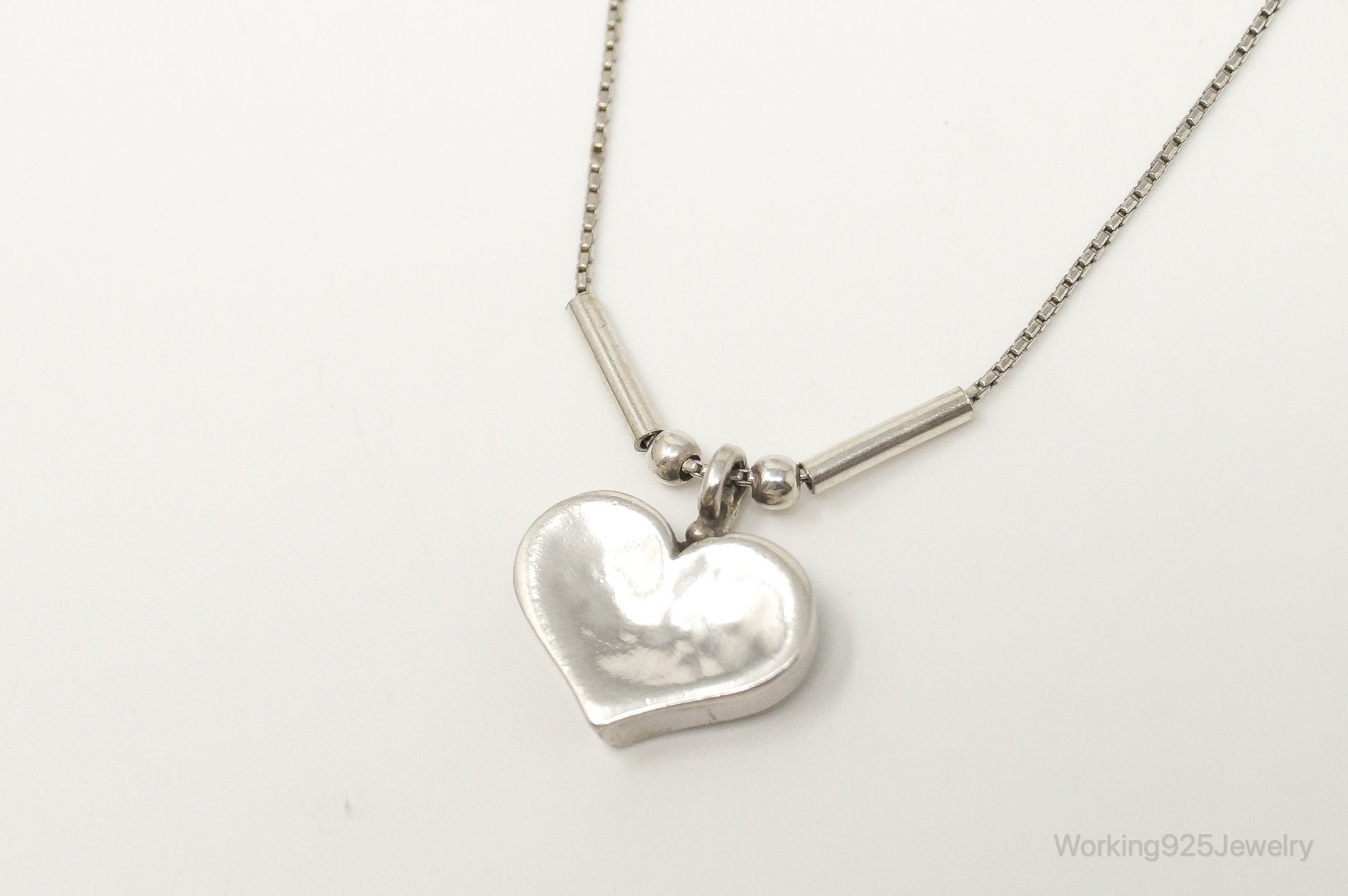 Vintage Designer Shablool Didae Heart Sterling Silver Necklace