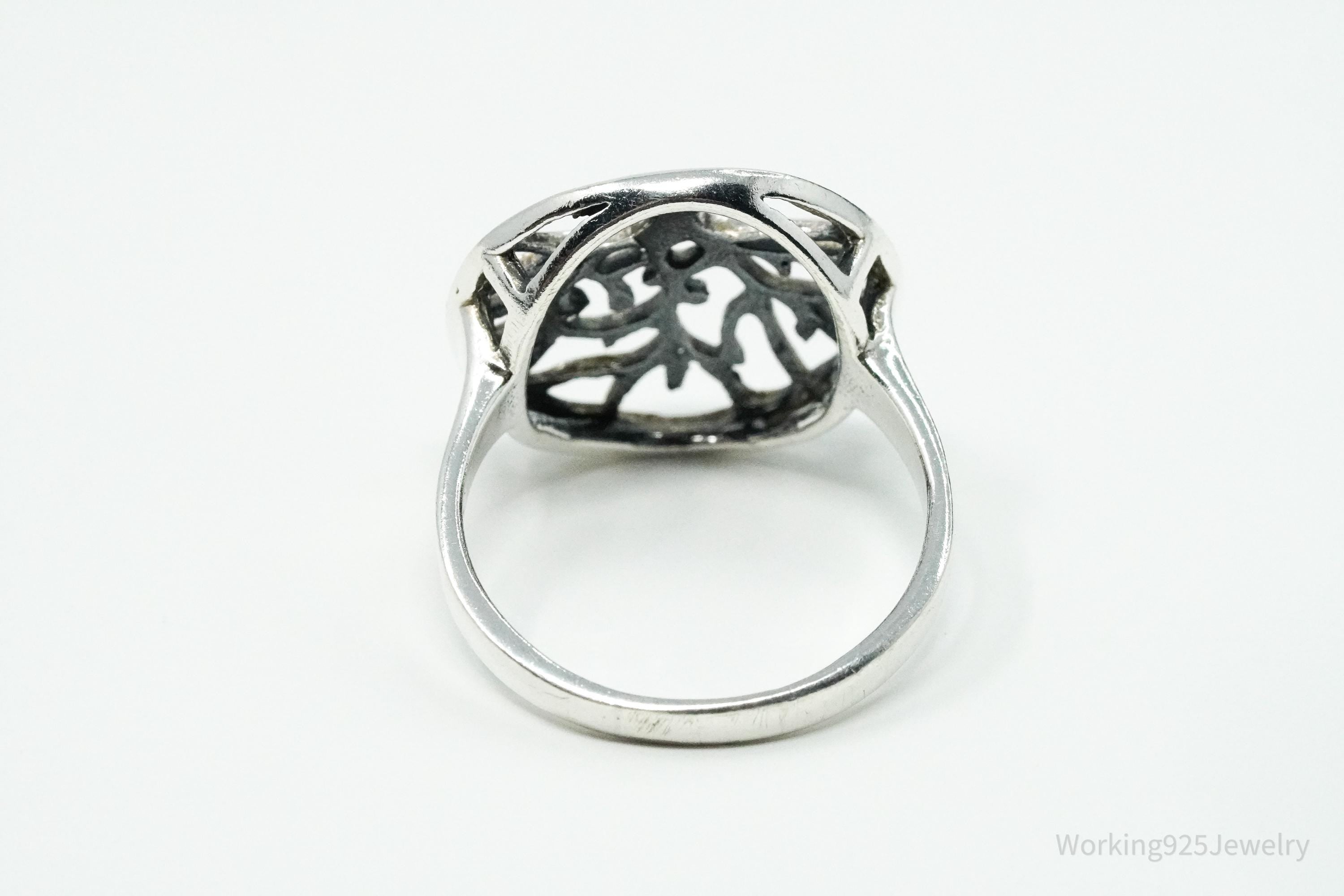 Vintage Tree Of Life Sterling Silver Ring - Size 11