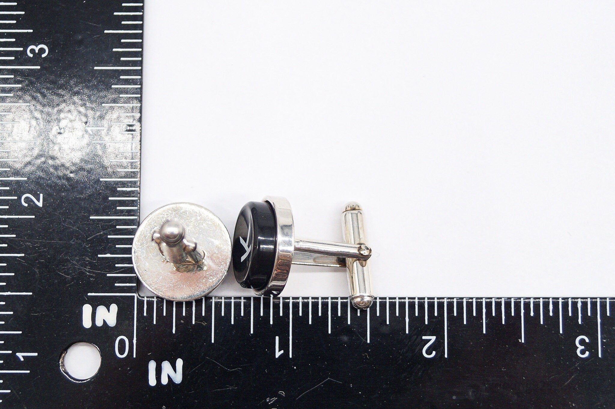 Vintage Letter Font Initials MK / KM Sterling Silver Cufflinks