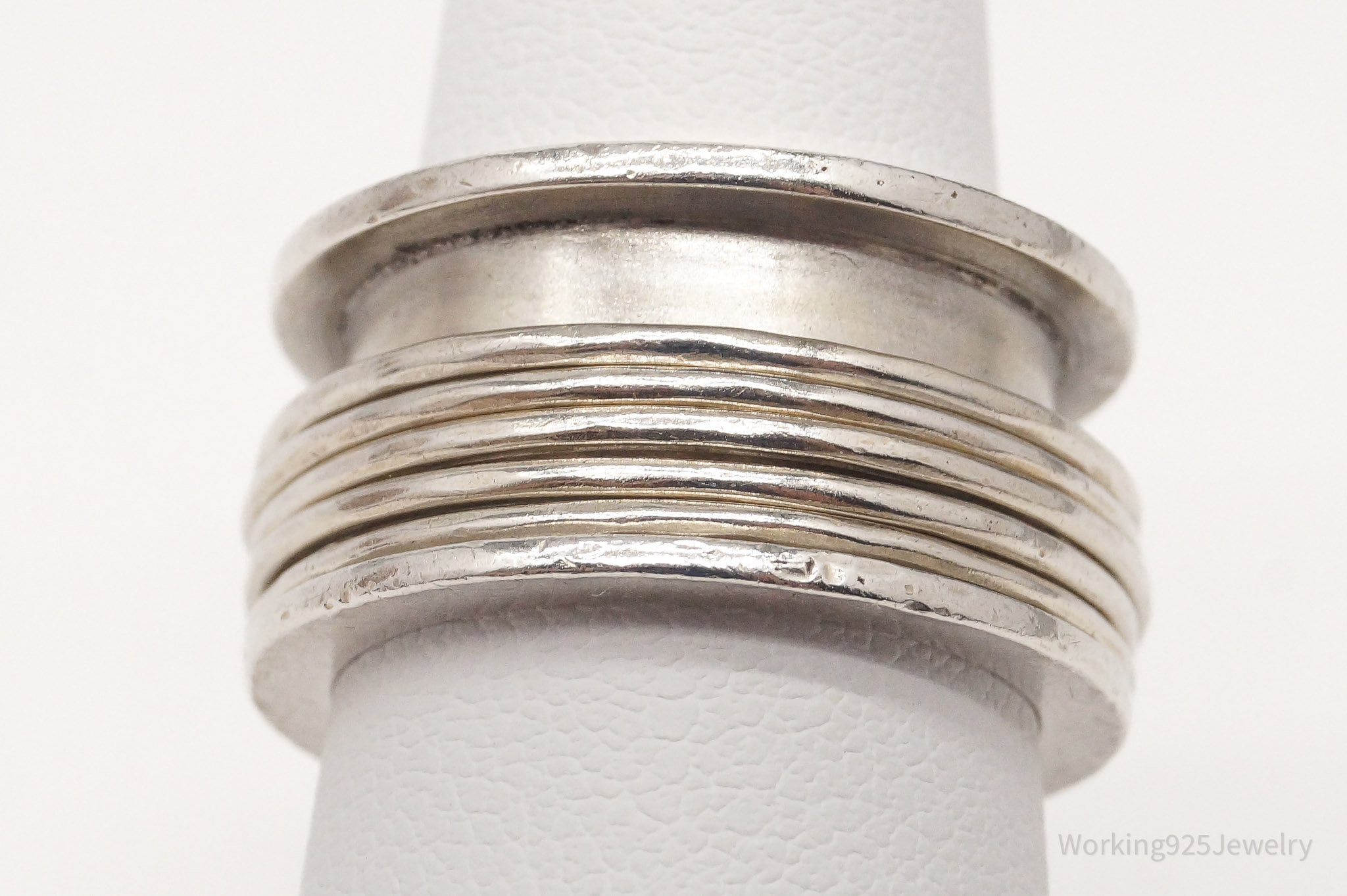 RARE Vintage Mid Century Hans Hansen Modernist Sterling Silver Ring SZ 6.75