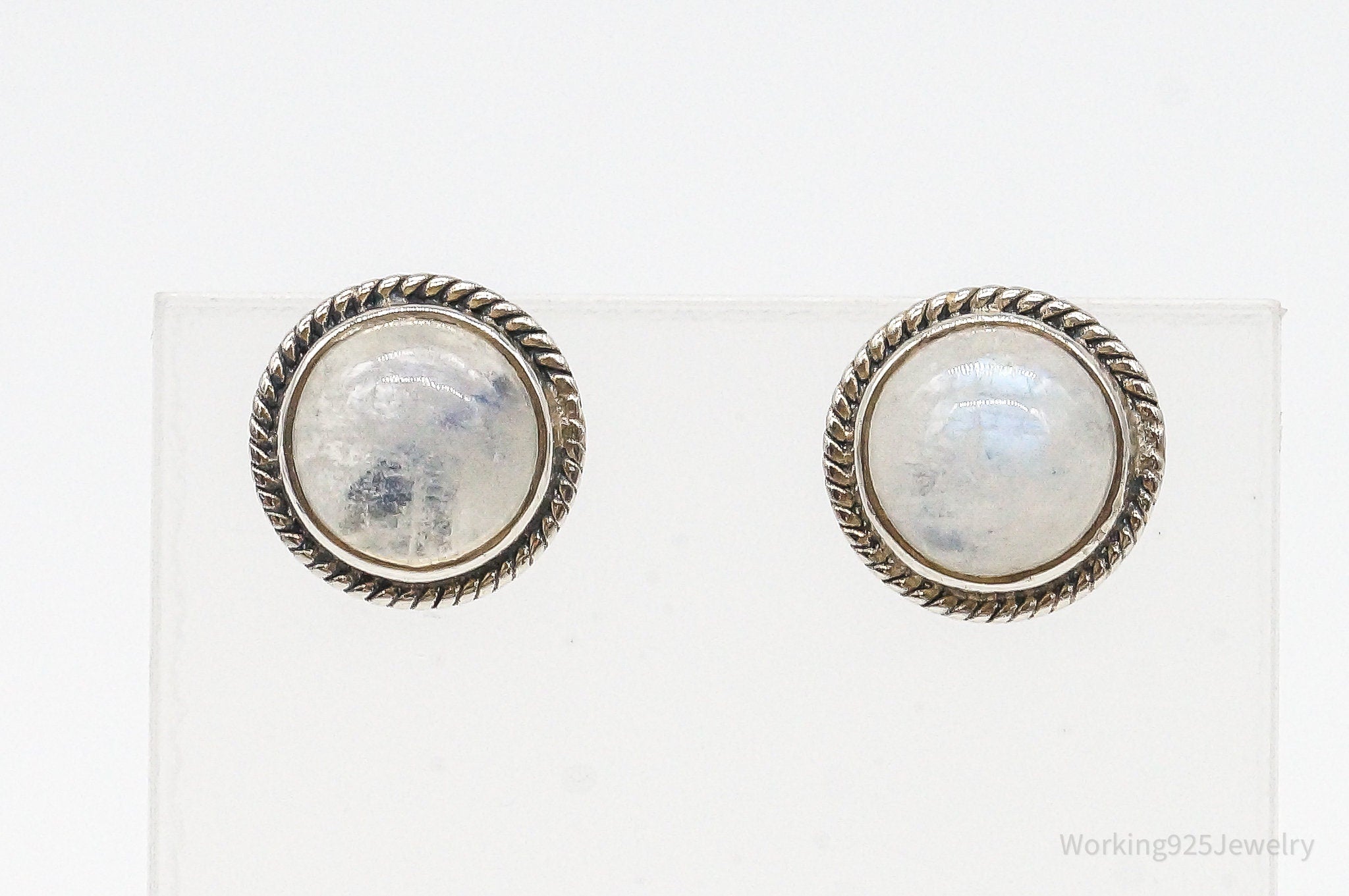 Vintage Moonstone Sterling Silver Earrings