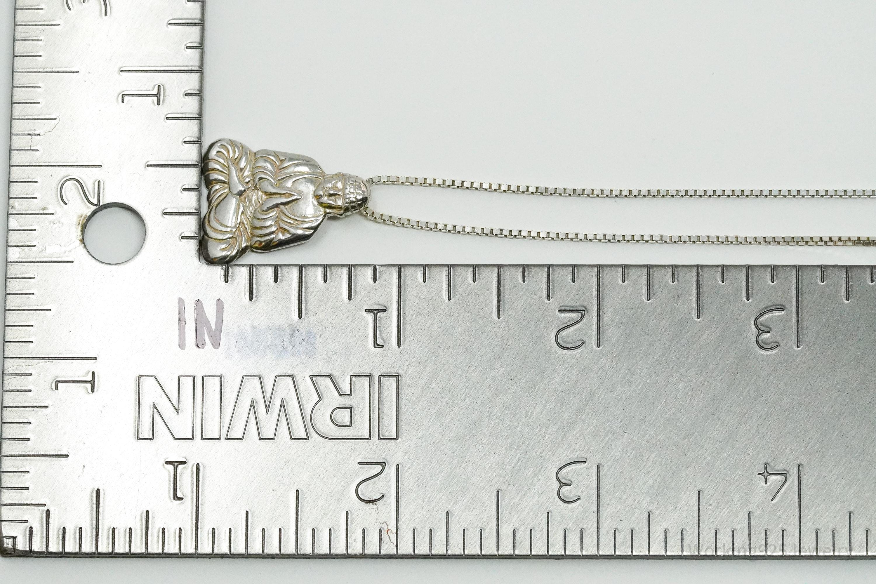 Vintage Buddha Sterling Silver Necklace 16"