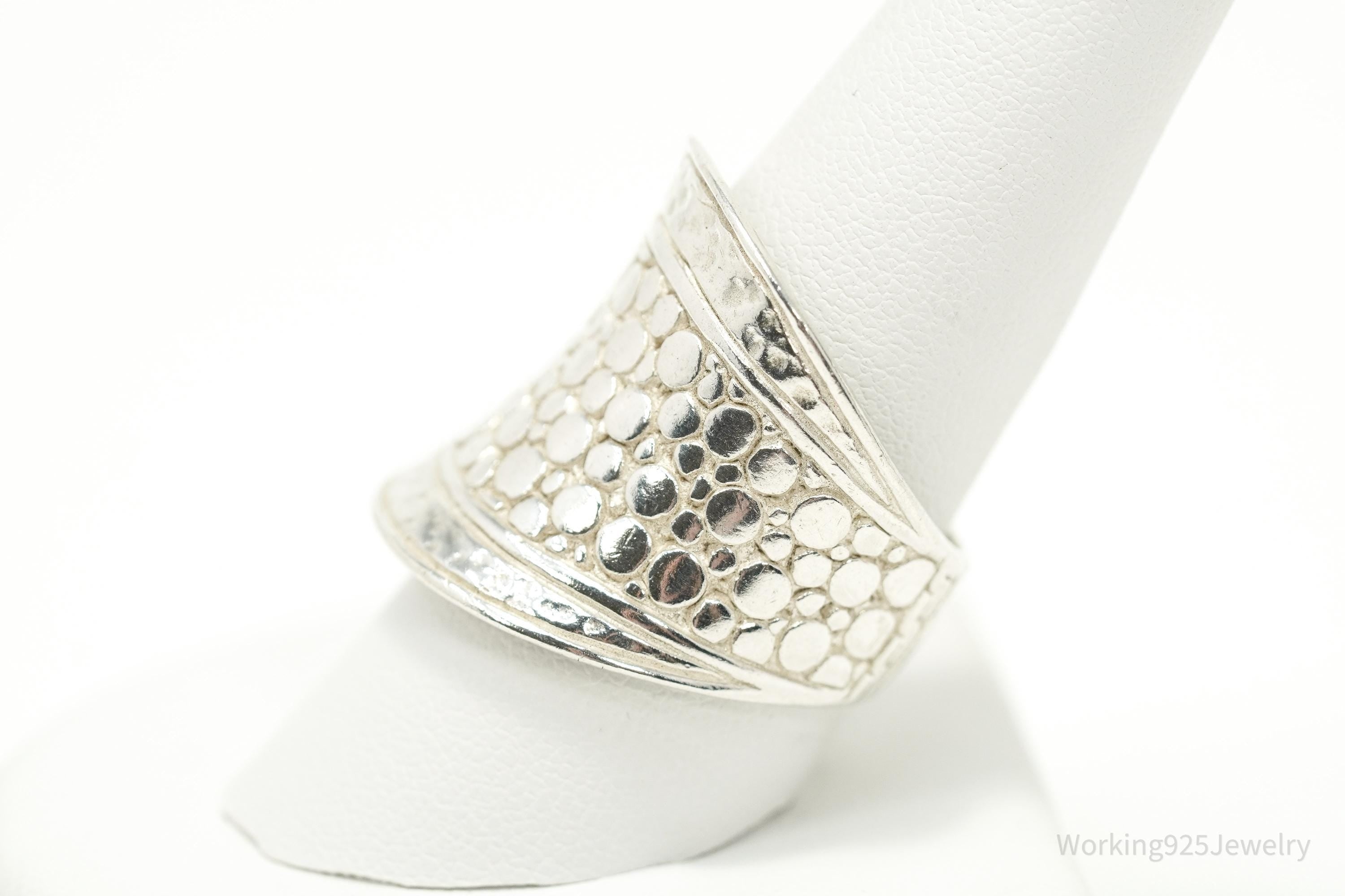 Vintage SARDA Sterling Silver Wide Band Ring - Size 9.25