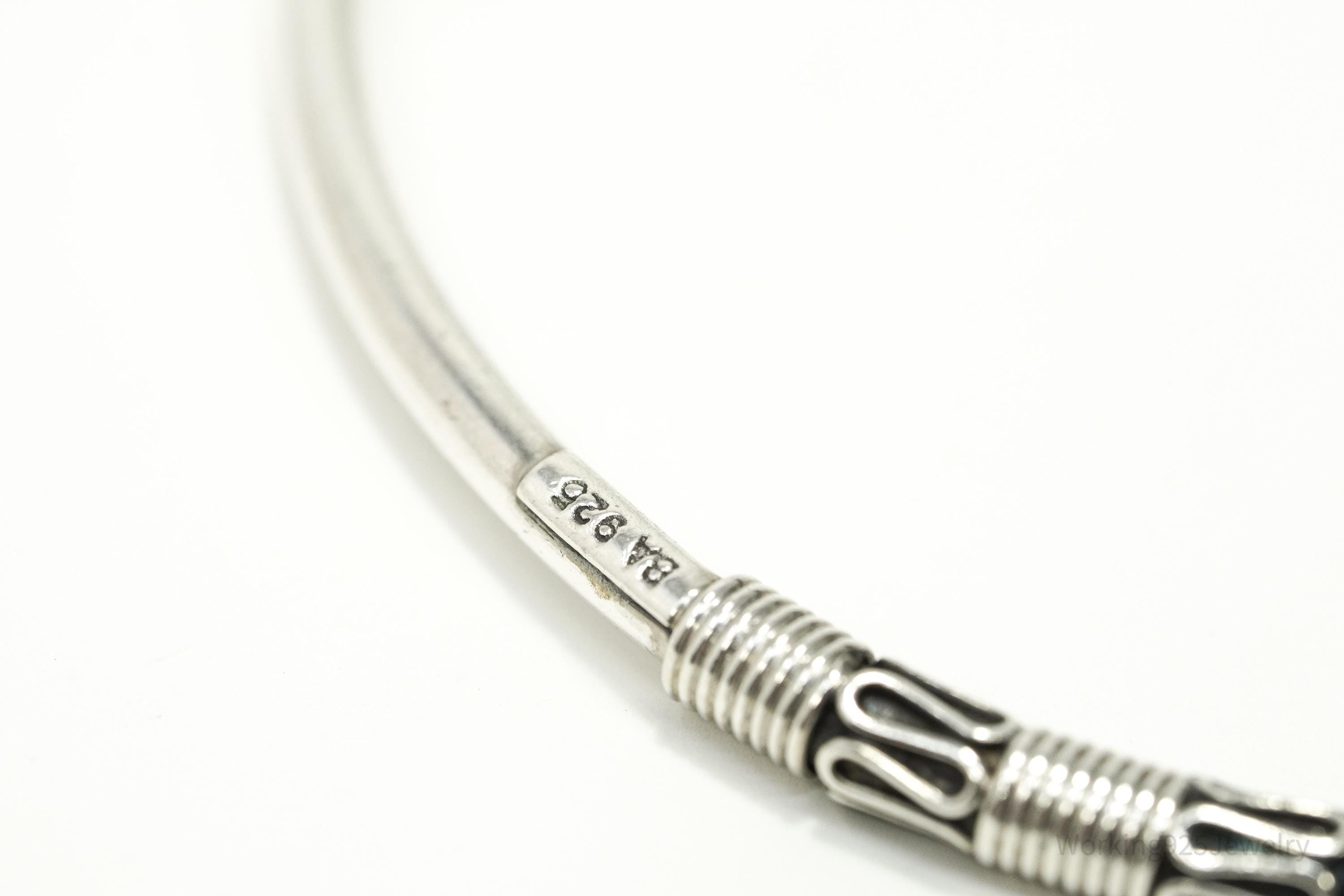 Vintage Designer BA Suarti Sterling Silver Bangle Bracelet 7 15/16"