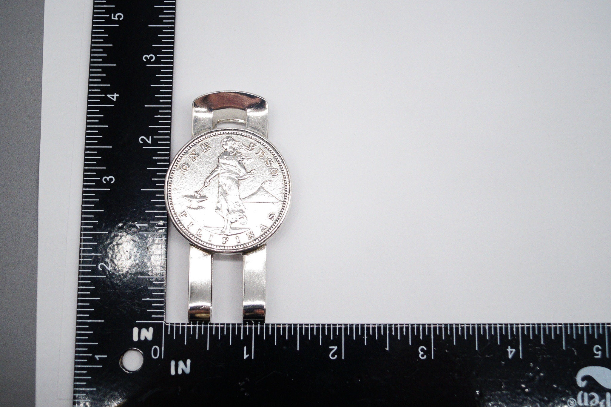 Philippines Silver Peso Coin Sterling Silver Money Clip