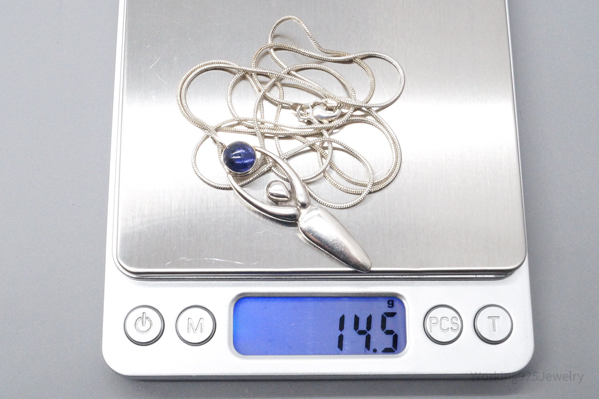 Vintage Goddess Sterling Silver Necklace 30"