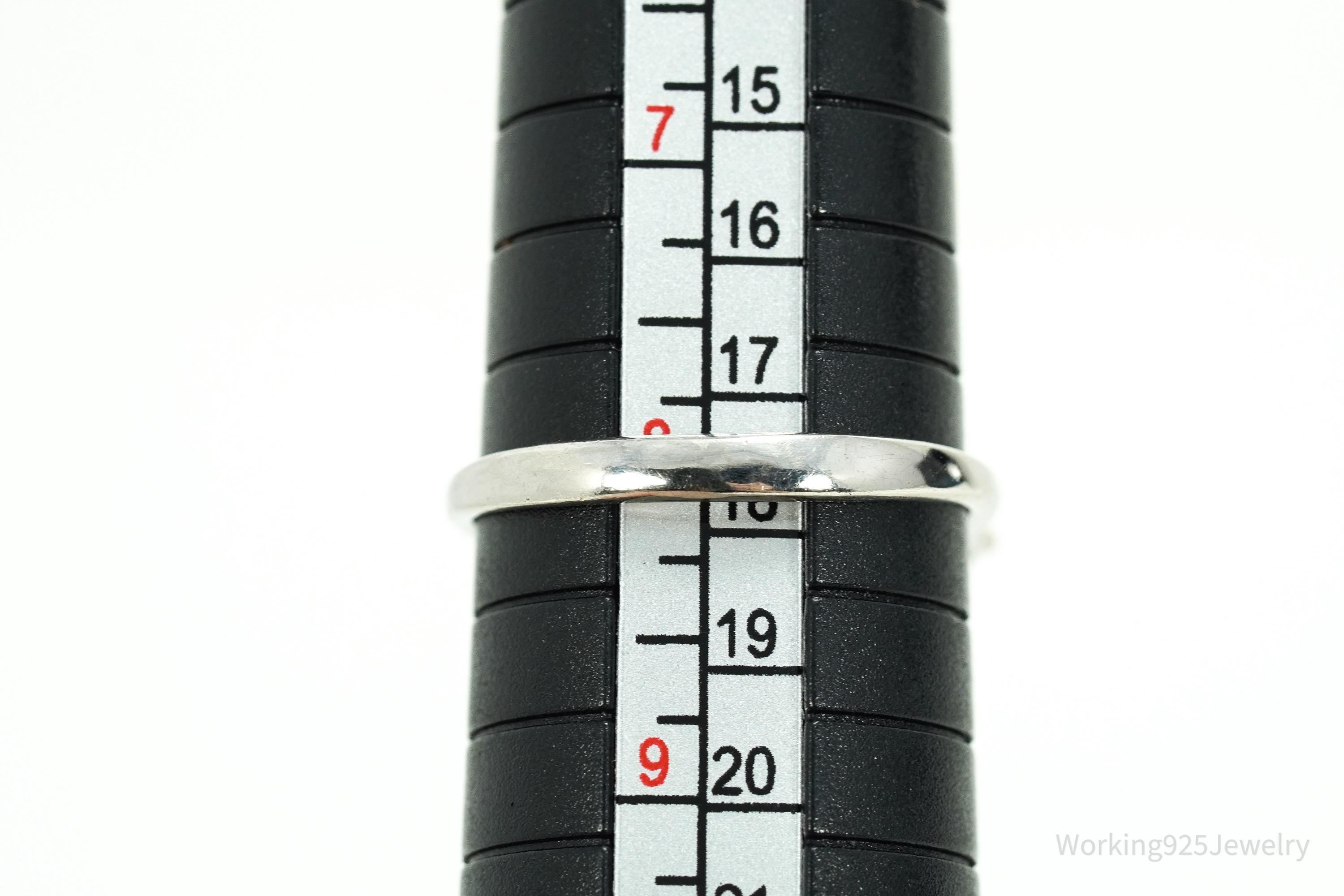 Vintage Cubic Zirconia Sterling Silver Ring - Size 8