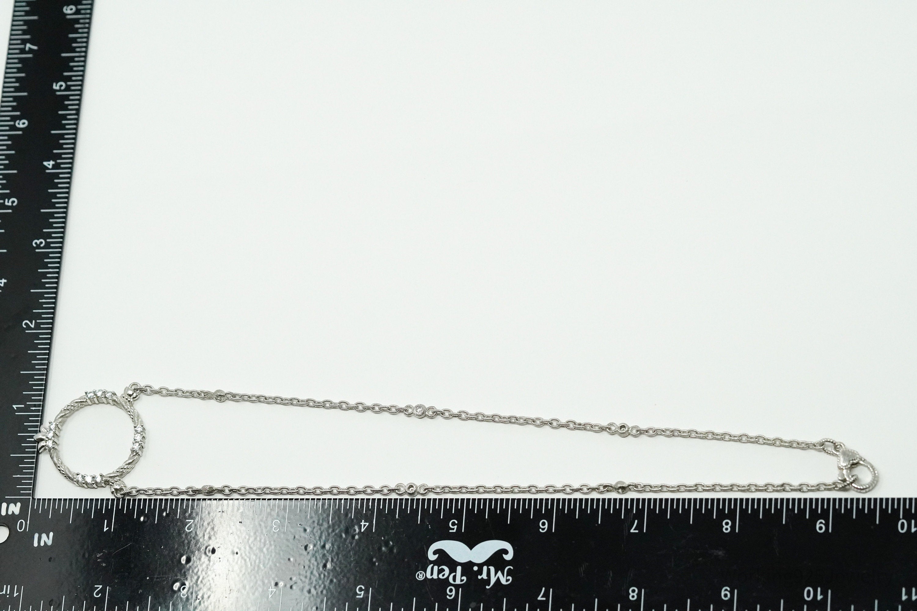 Vintage Designer Judith Ripka Diamonique Cubic Zirconia Sterling Silver Necklace 16"