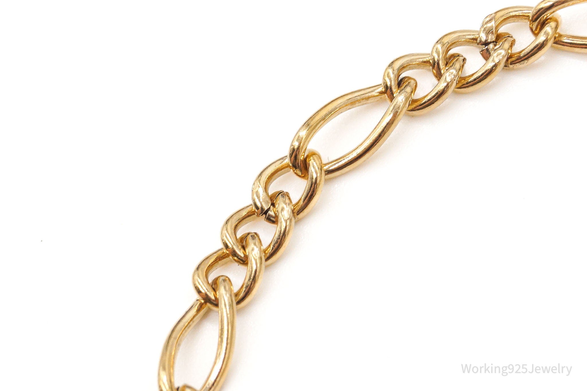 Vintage 1/20 12K Gold Filled Figaro Chain Bracelet