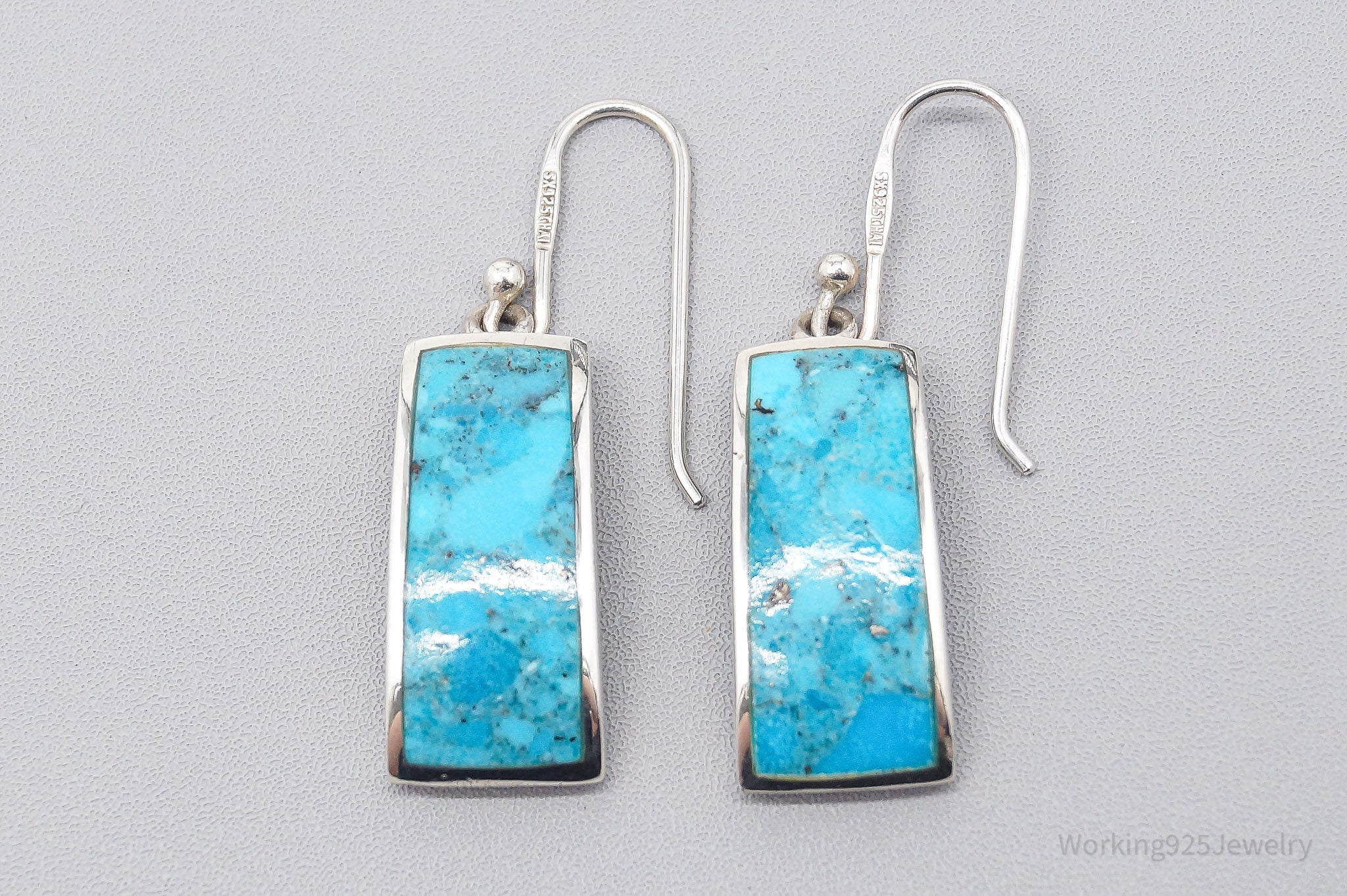 Vintage Designer SX Turquoise Sterling Silver Earrings