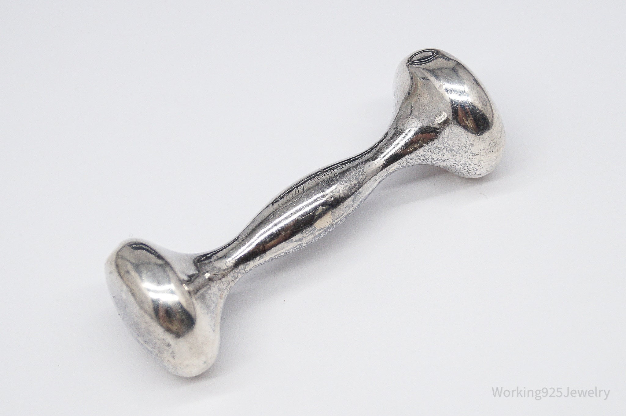 Antique Designer Lullaby Dated 1900 Large Sterling Silver Baby Rattle