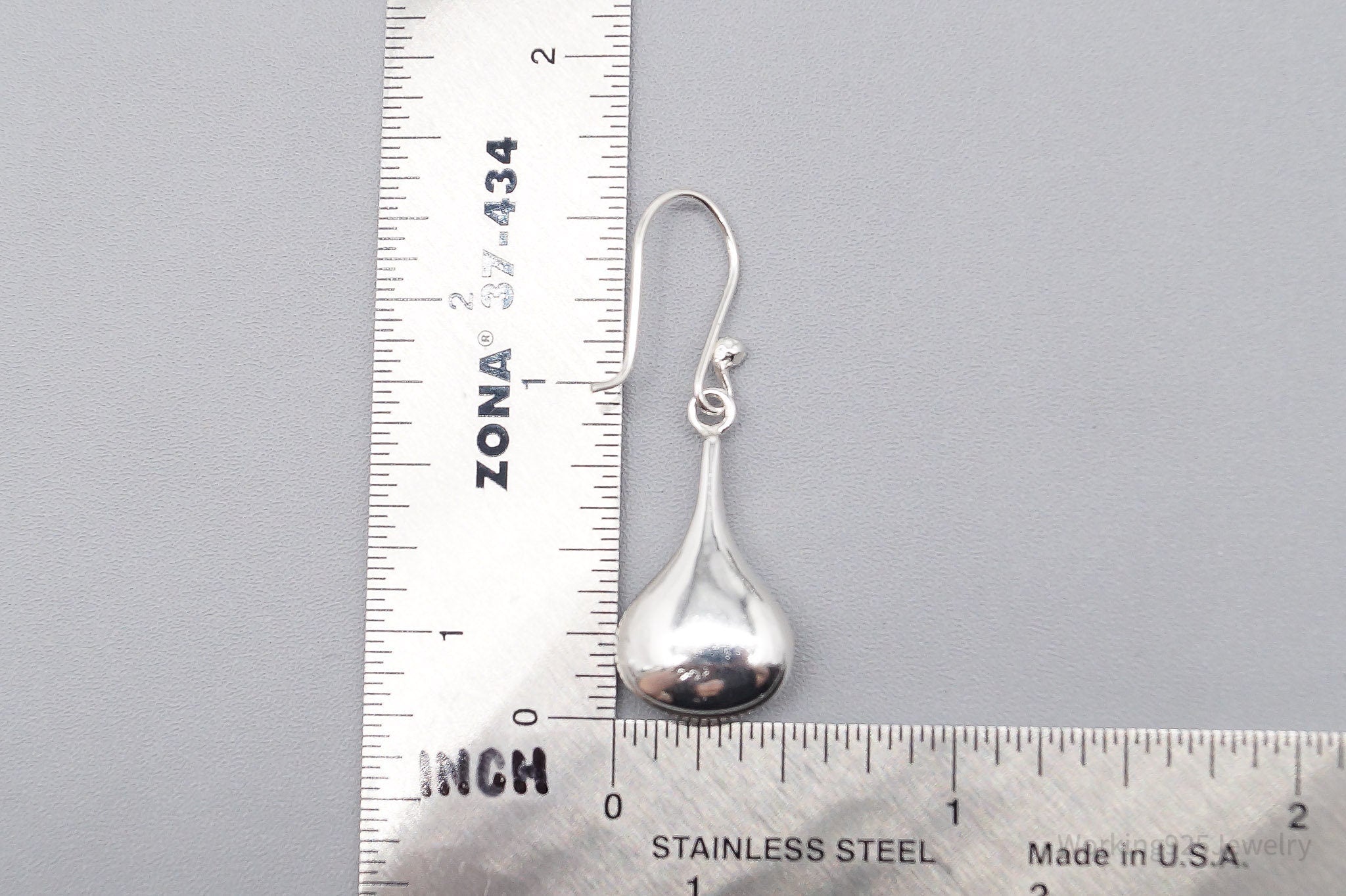 Vintage Teardrop Sterling Silver Earrings