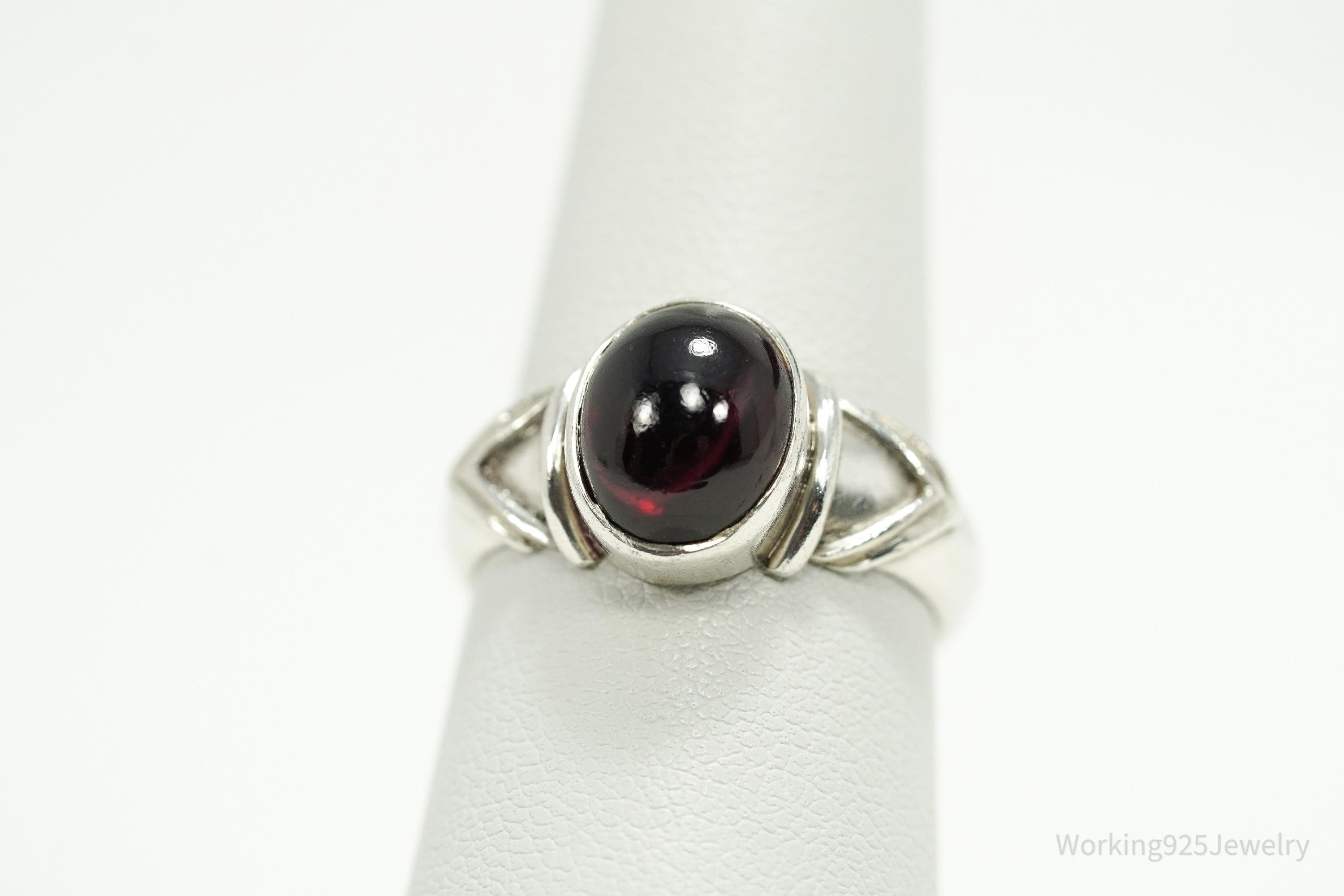 Vintage Rhodolite Garnet Sterling Silver Ring - Size 7.5