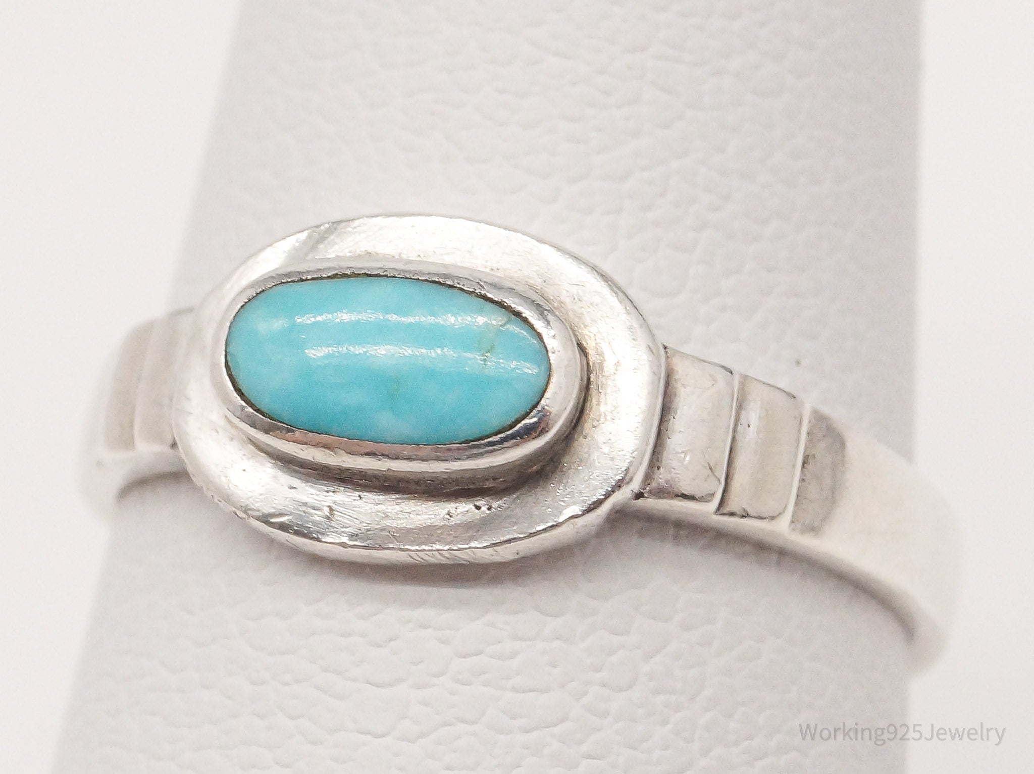 Vintage Turquoise Sterling Silver Ring - Size 6.25