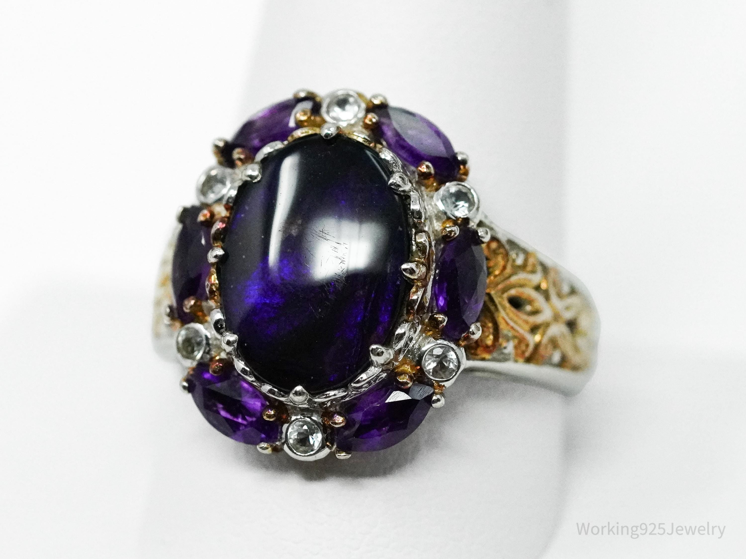 Designer Michael Valitutti "Gems En Vogue" Palladium Sterling Silver Ring Size 11