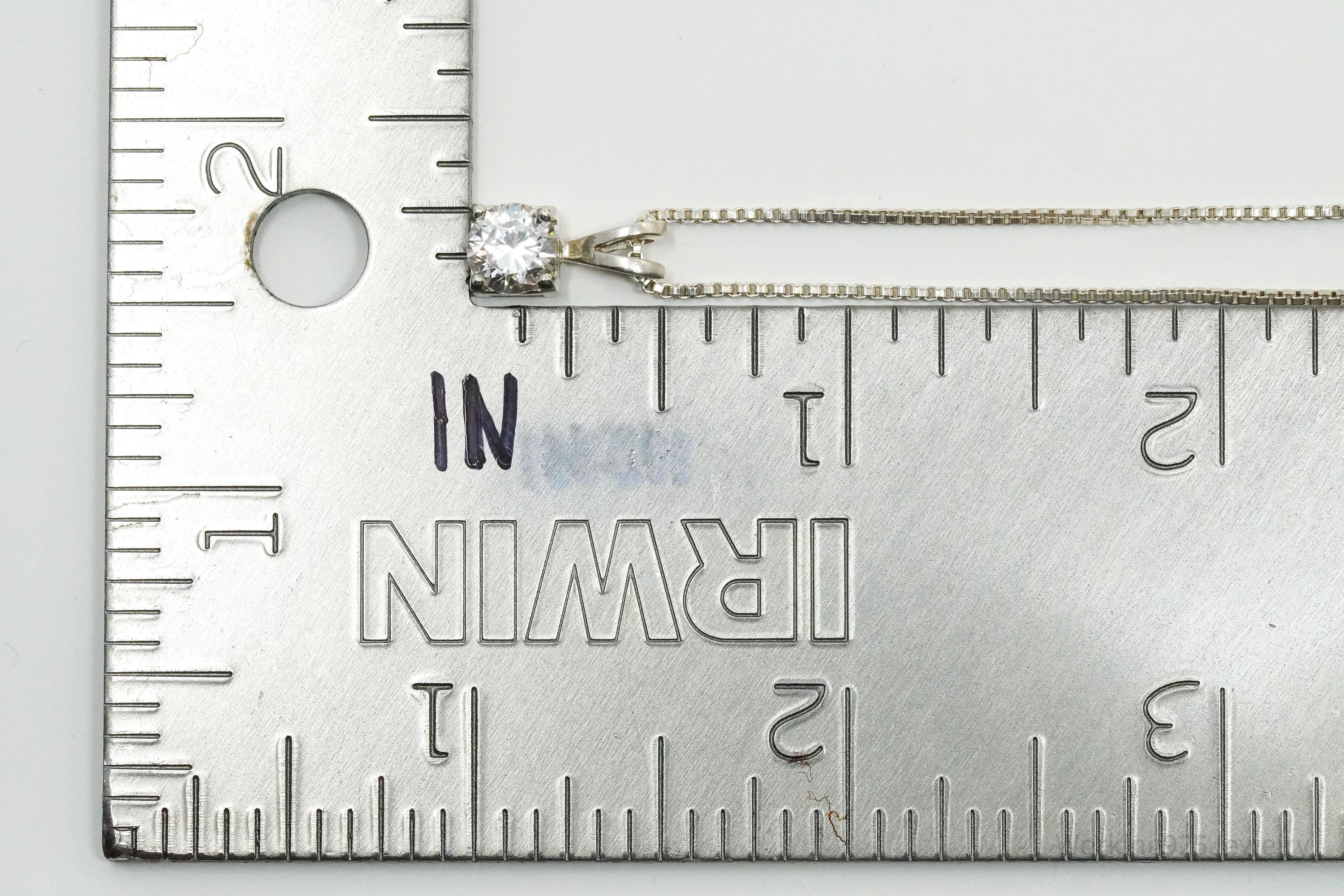 Vintage Diamonique Cubic Zirconia Sterling Silver Necklace 18"