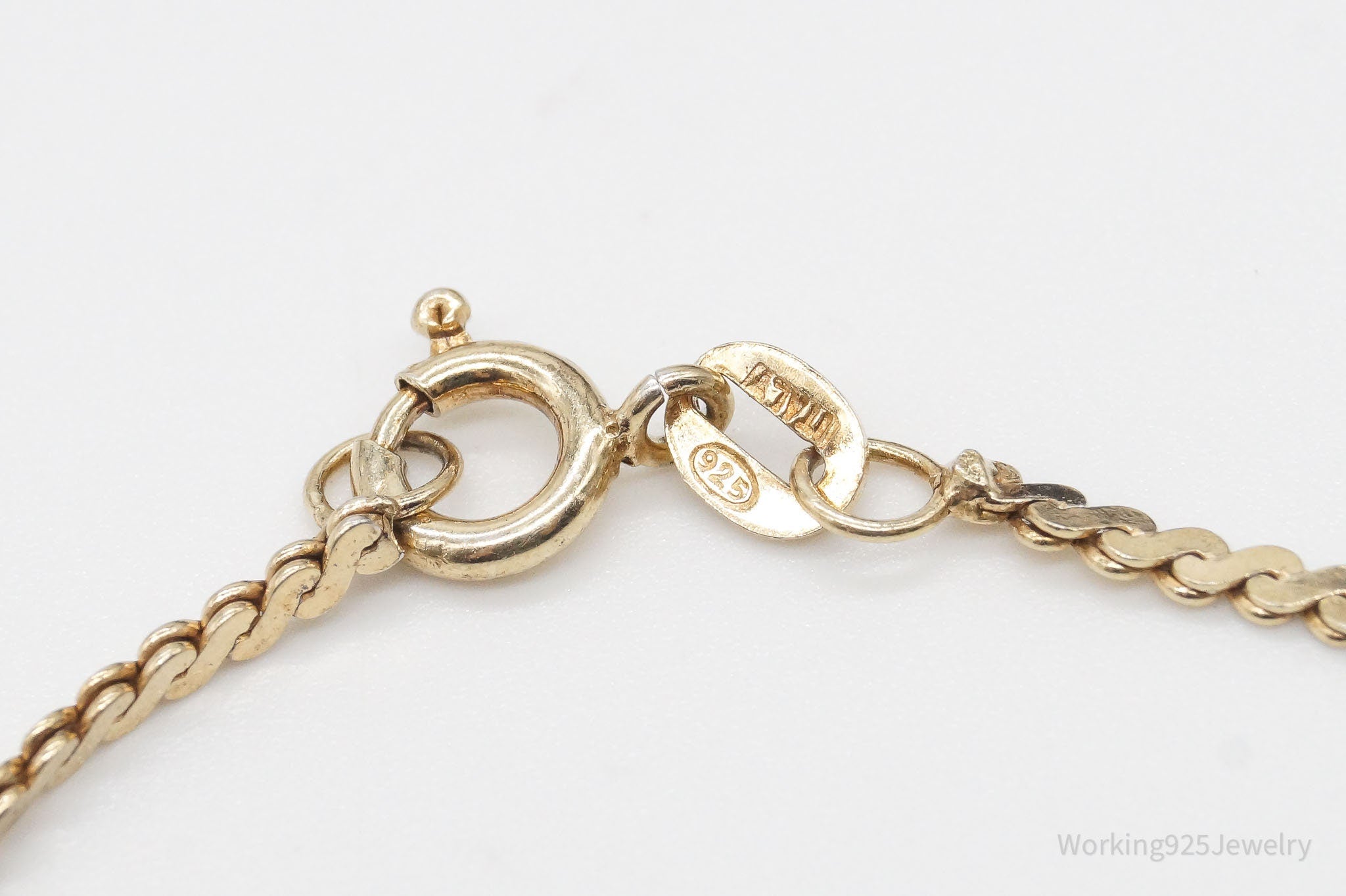 Vintage Italian Gold Vermeil Sterling Silver Chain Link Bracelet