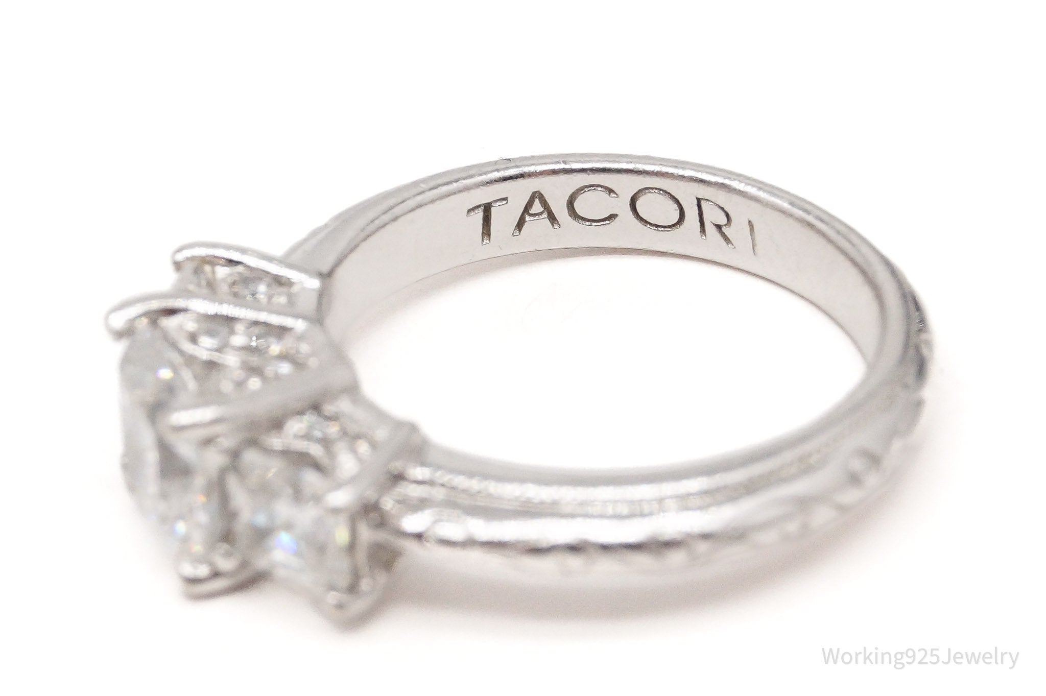 Designer TACORI Cubic Zirconia Sterling Silver Ring - Size 5