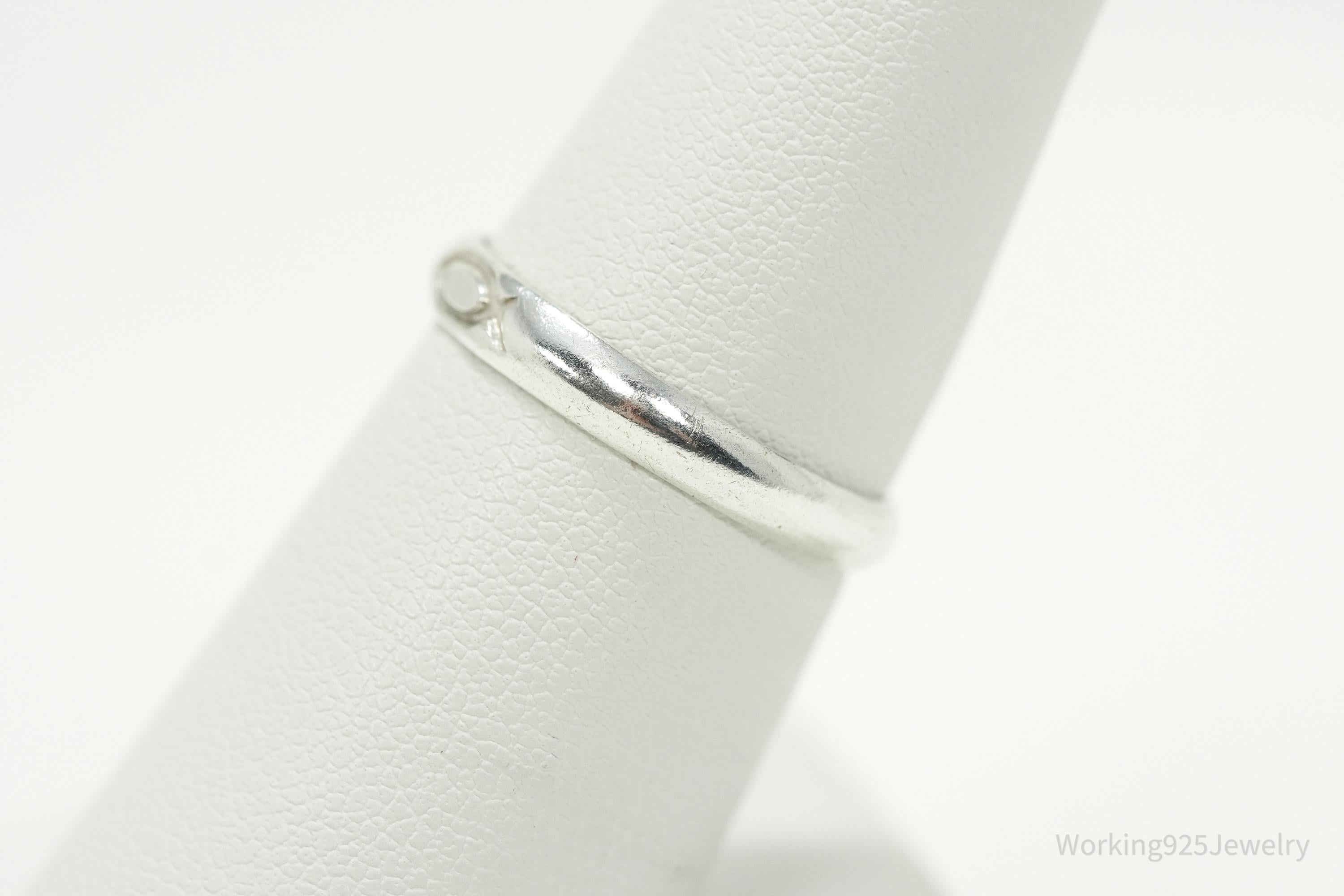 Vintage Ichthus Fish Sterling Silver Band Ring - Size 7.25