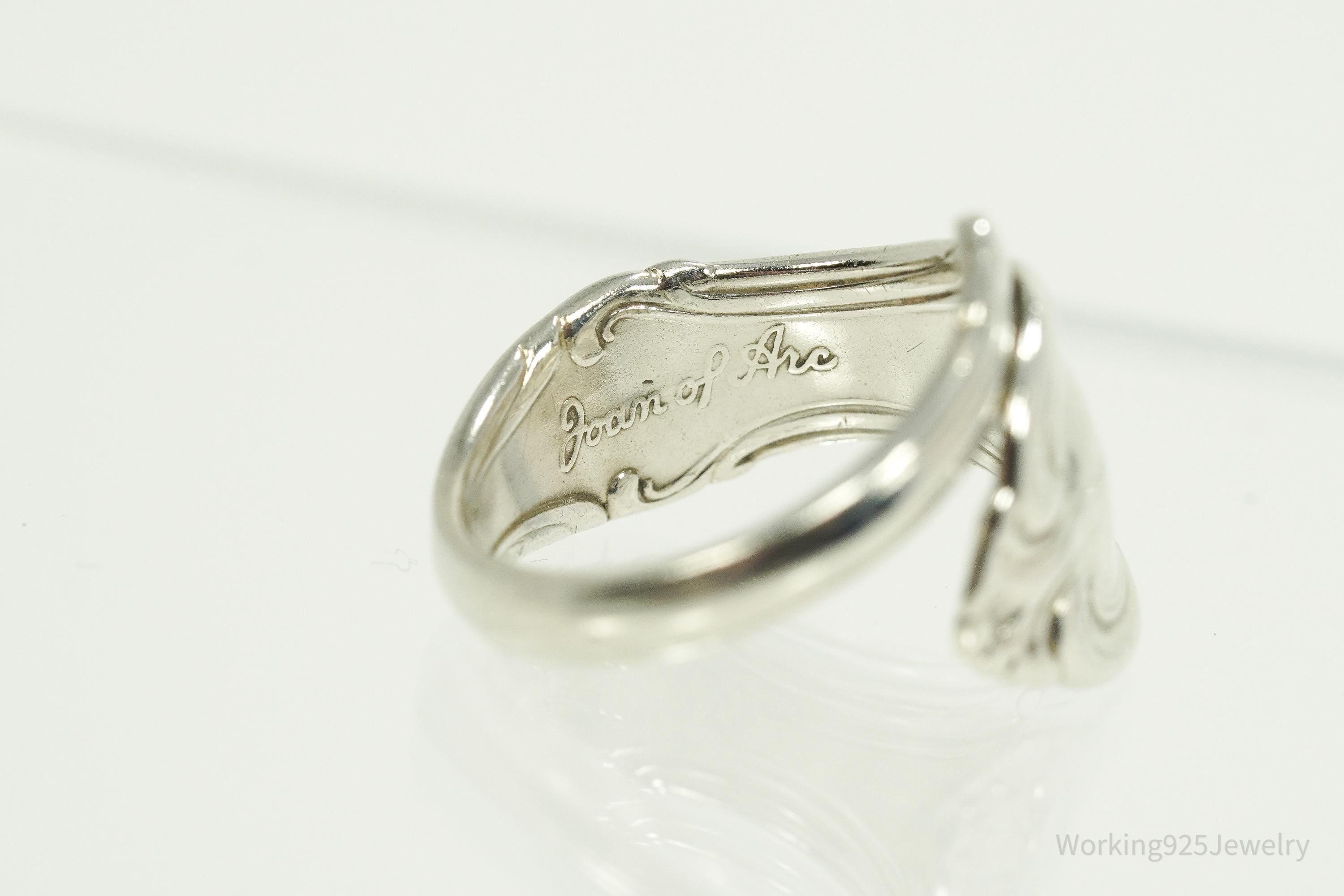 Vintage "Joan Of Arc" International Sterling Silver Spoon Ring Size 6.75