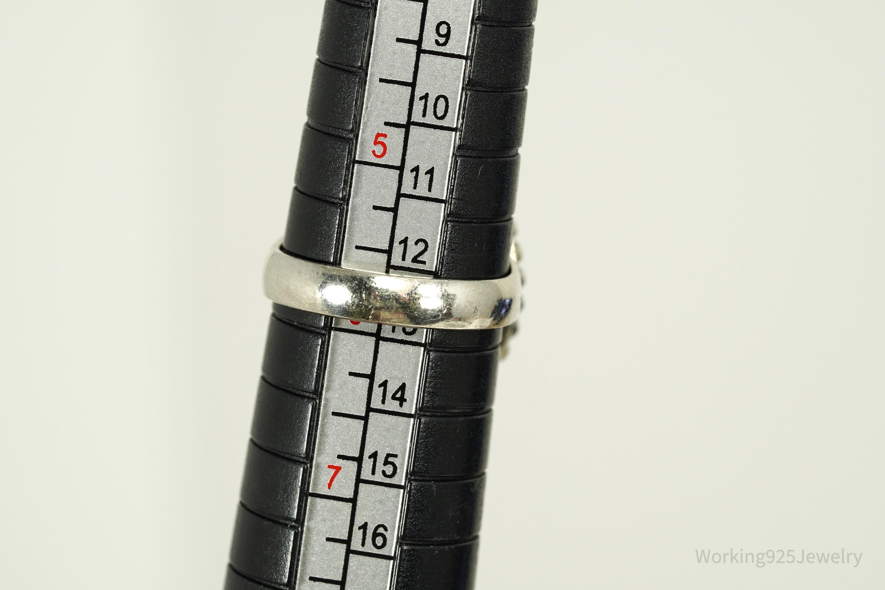 Vintage Large Atlantisite Sterling Silver Ring - Size 6