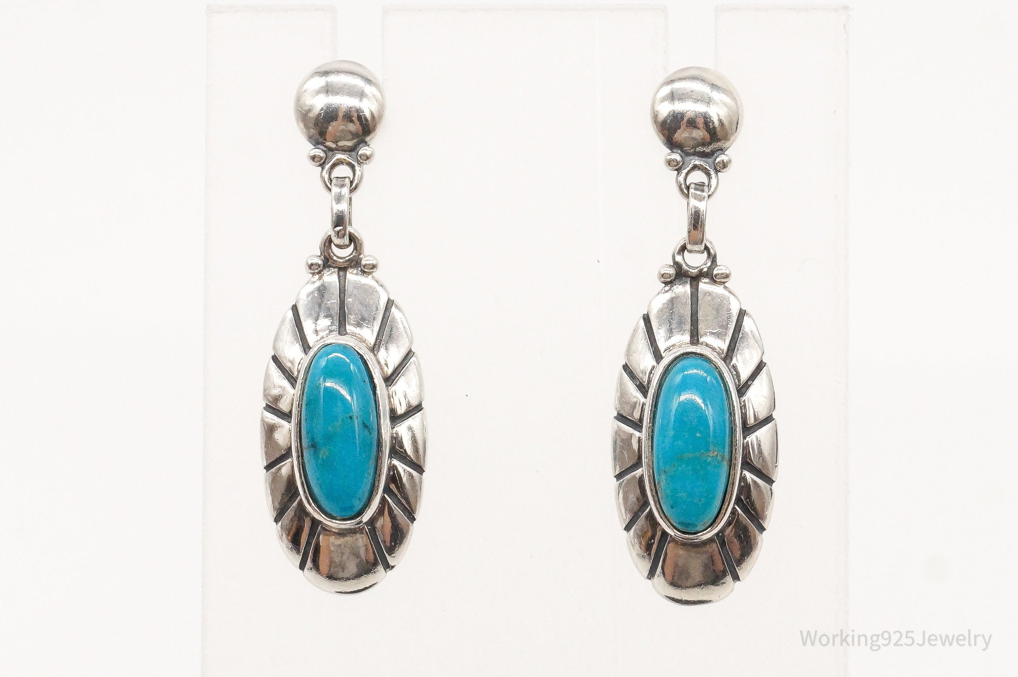 Vintage Southwestern Turquoise Sterling Silver Earrings