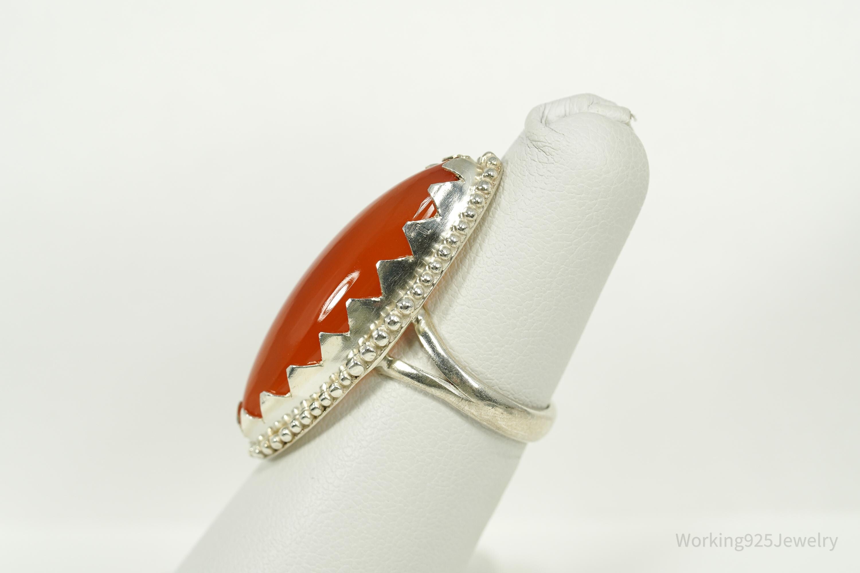 Vintage Carnelian Sterling Silver Ring - Size 5.5
