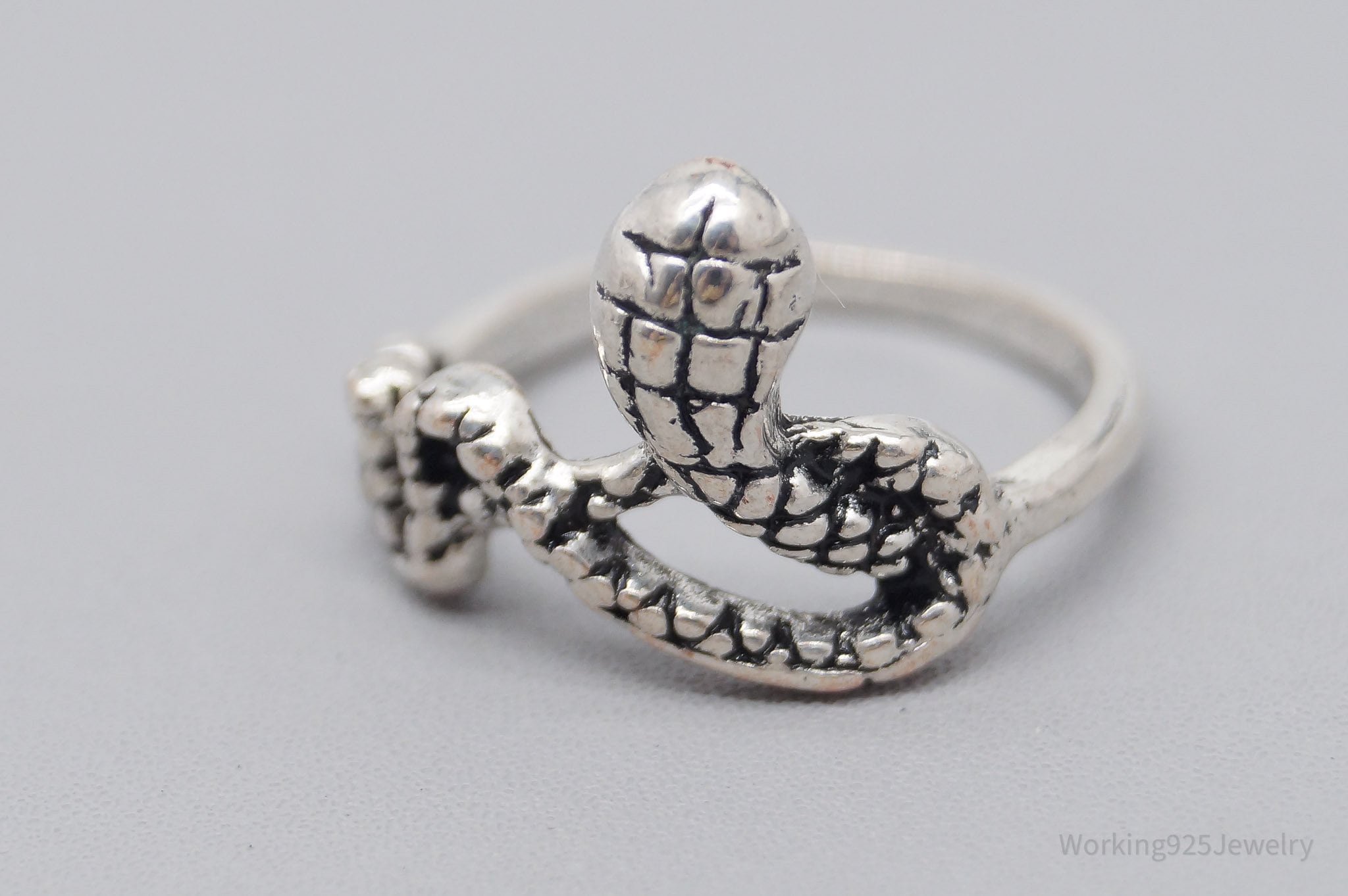 Vintage Silver Snake Ring - Size 6.5