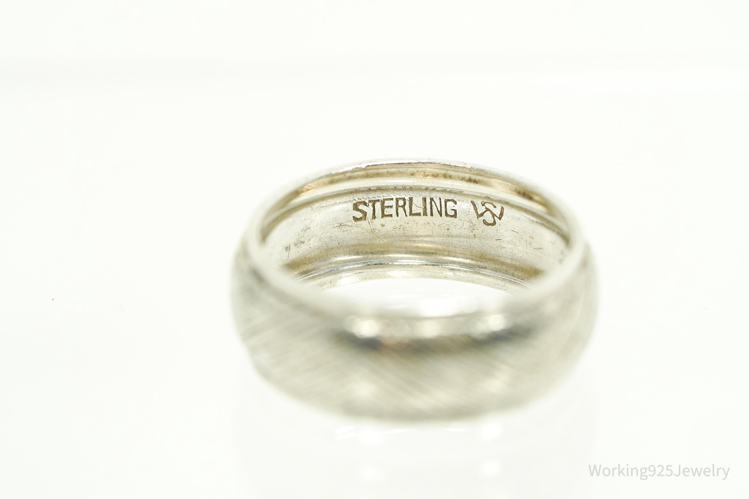 Antique Designer Sterling Silver Band Ring - Size 6
