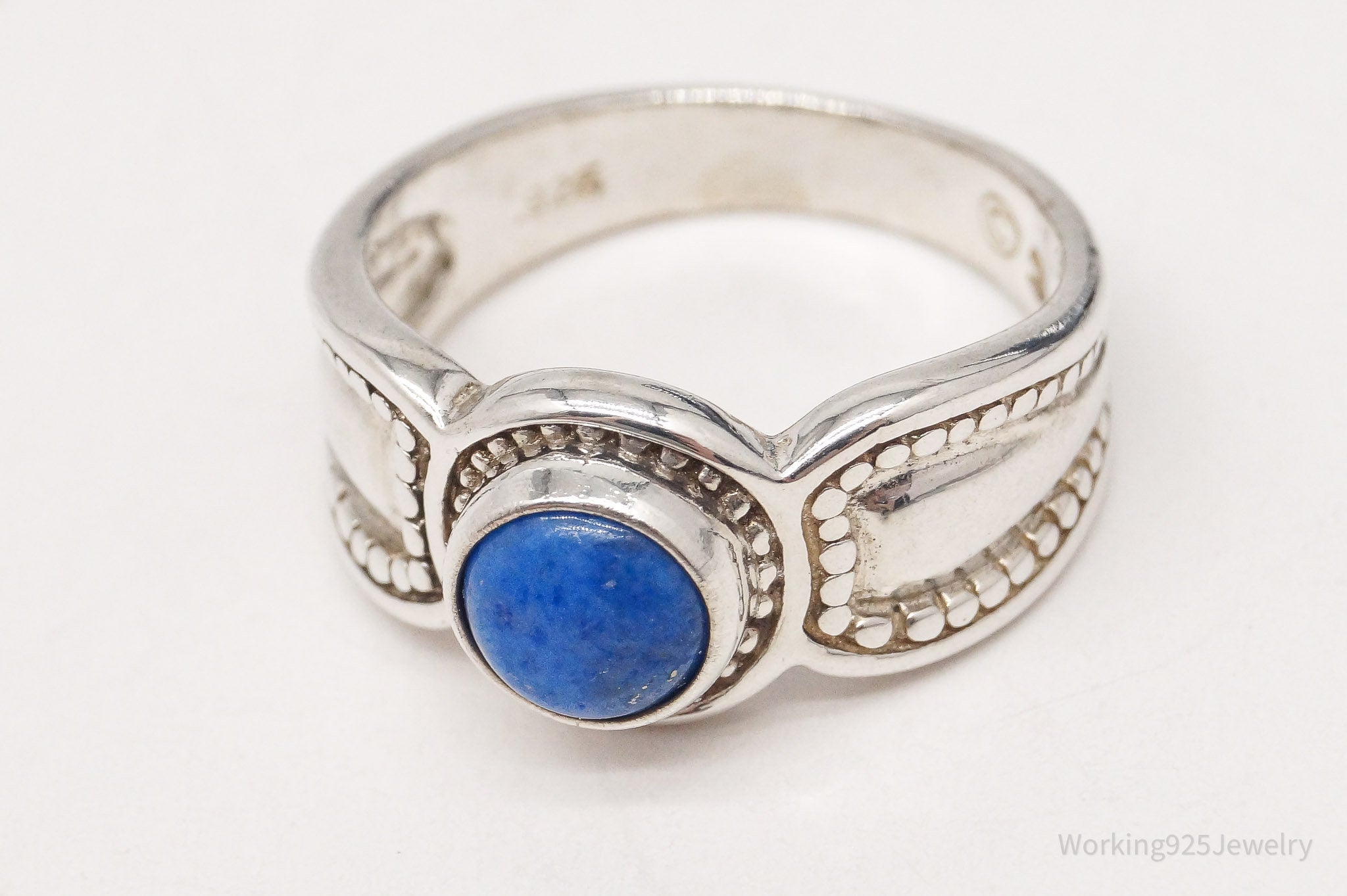 Vintage Lapis Lazuli Sterling Silver Ring - Size 6